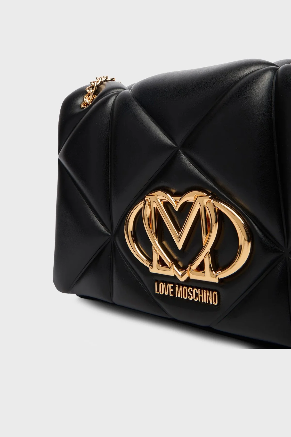 Love Moschino Kapitoneli Logolu Zincir Askılı Bayan Çanta JC4041PP1OLC0000 SİYAH - 5