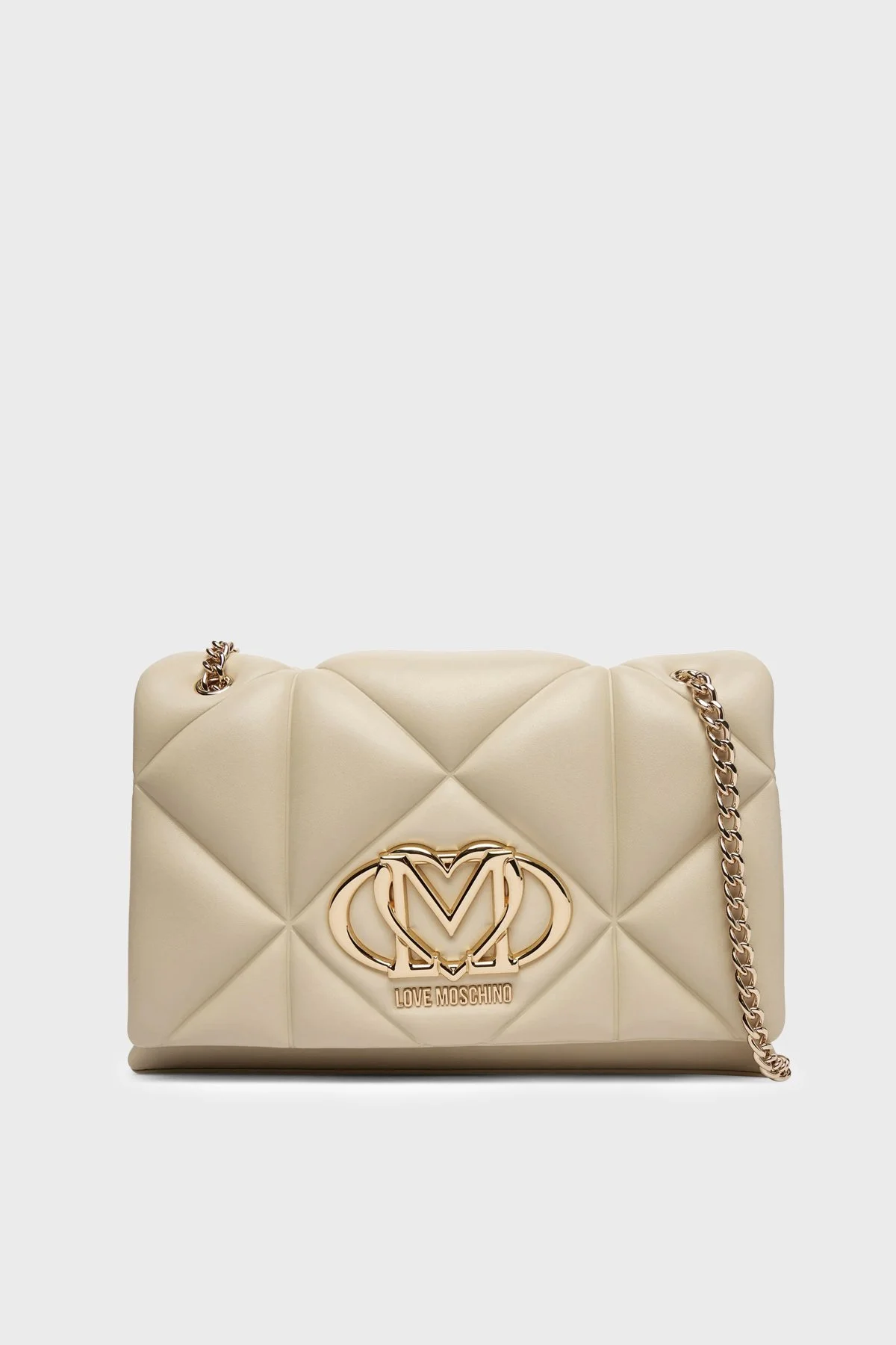 Love Moschino Kapitoneli Logolu Zincir Askılı Bayan Çanta JC4041PP1OLC0129 BEJ - 1