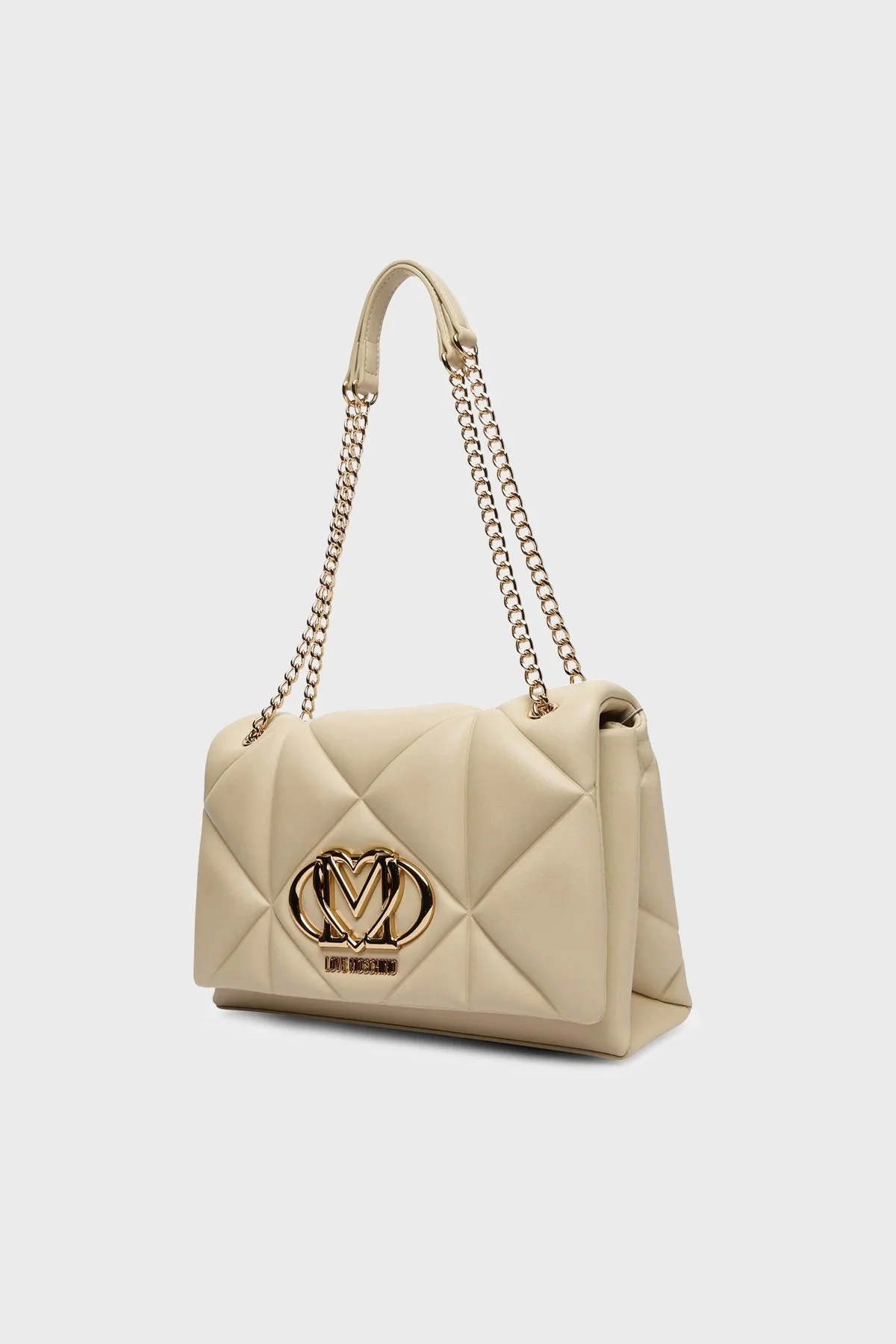 Love Moschino Kapitoneli Logolu Zincir Askılı Bayan Çanta JC4041PP1OLC0129 BEJ - 4