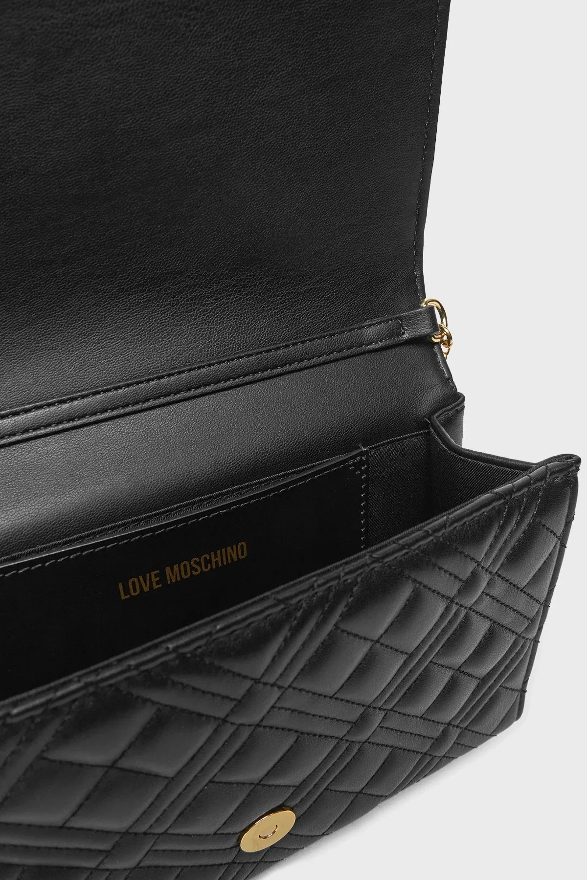 Love Moschino Kapitoneli Logolu Zincir Askılı Bayan Çanta JC4079PP0LLA0000 SİYAH - 4