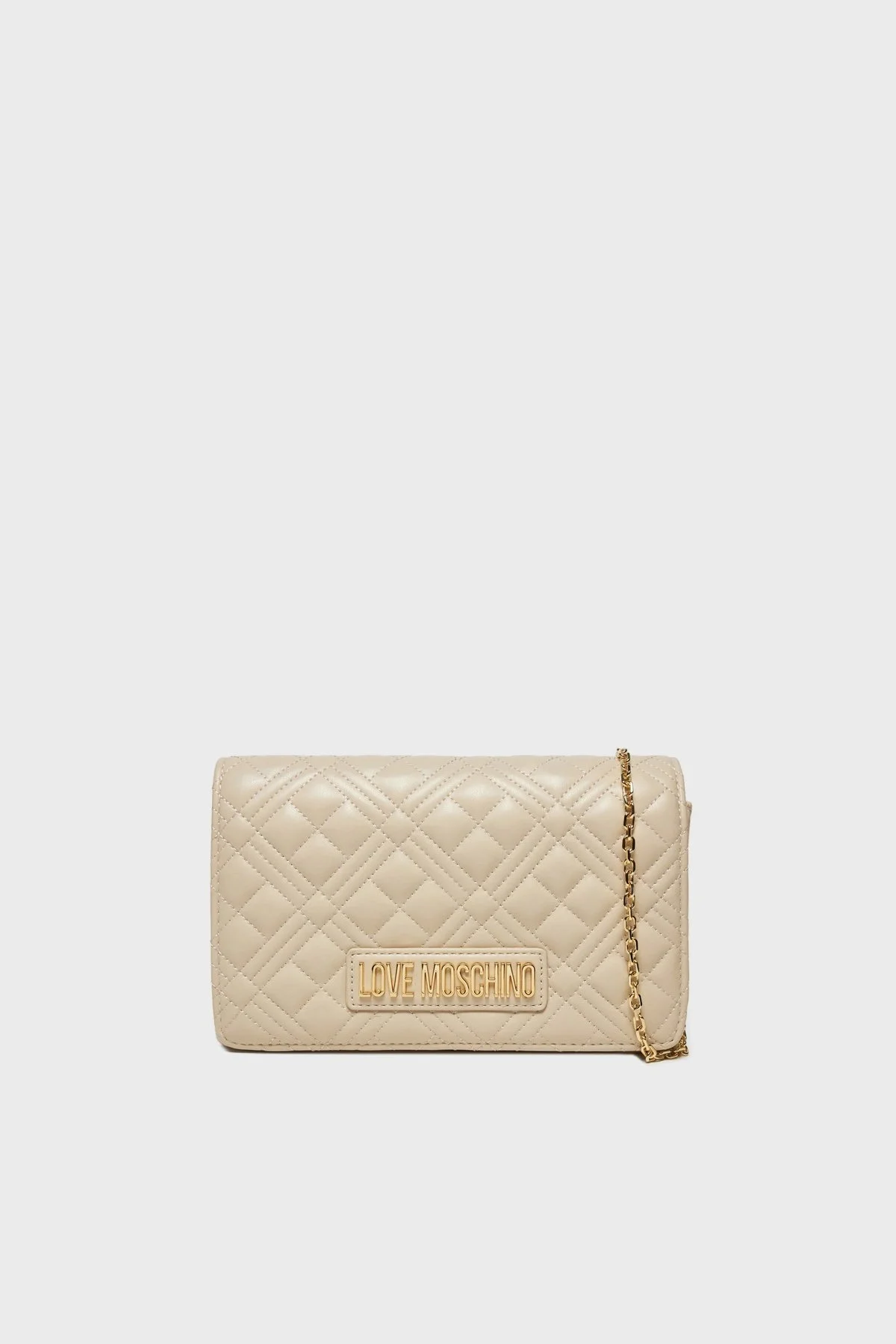 Love Moschino Kapitoneli Logolu Zincir Askılı Bayan Çanta JC4079PP0LLA0110 EKRU - 1