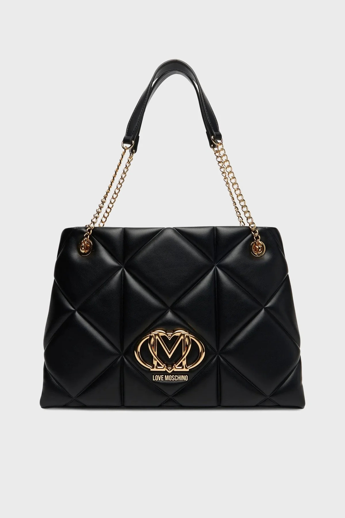 Love Moschino Kapitoneli Sabit Çift Tutma Saplı Bayan Çanta JC4040PP1NLC0000 SİYAH - 1