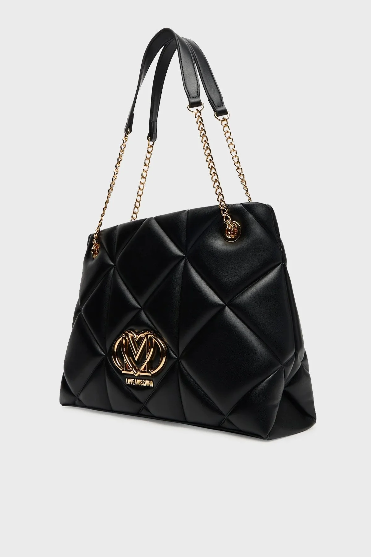 Love Moschino Kapitoneli Sabit Çift Tutma Saplı Bayan Çanta JC4040PP1NLC0000 SİYAH - 5