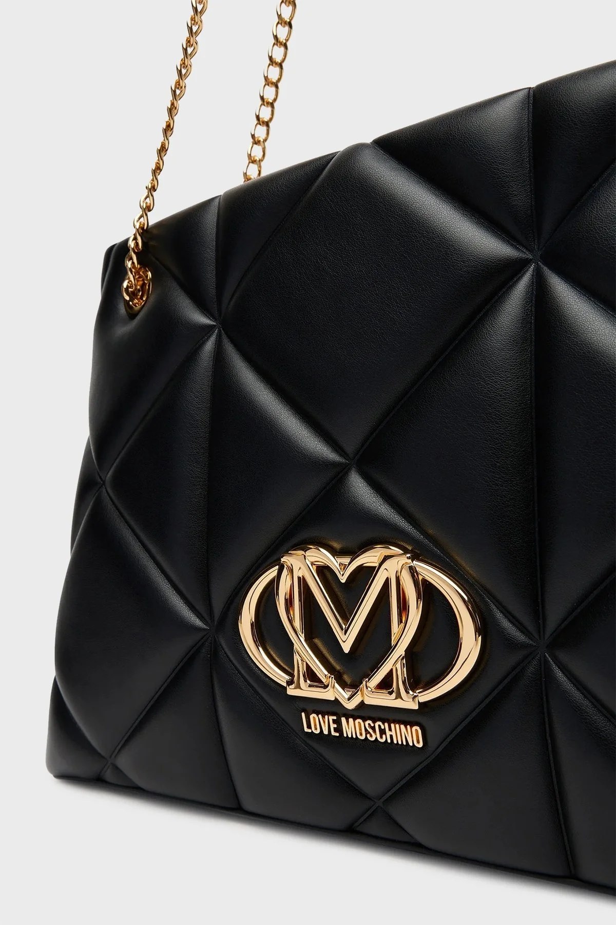 Love Moschino Kapitoneli Sabit Çift Tutma Saplı Bayan Çanta JC4040PP1NLC0000 SİYAH - 6
