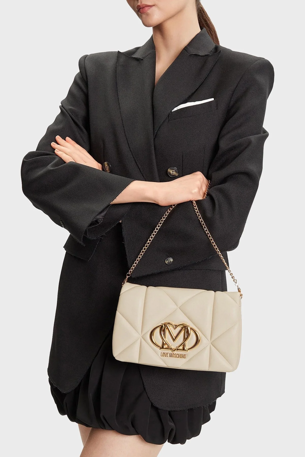 Love Moschino Kapitoneli Zincir Askılı Bayan Çanta JC4043PP1NLC0110 BEJ - 2