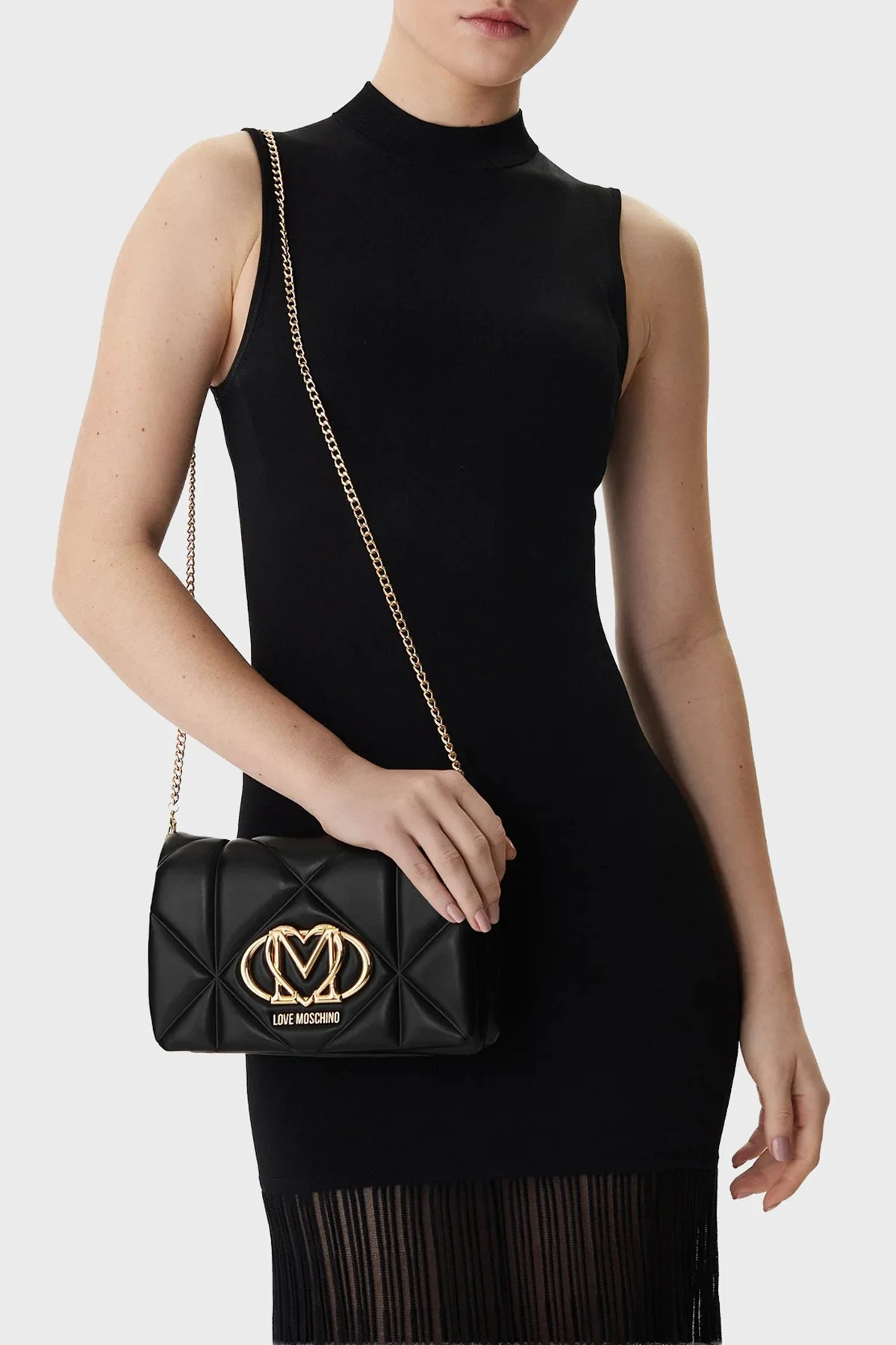 Love Moschino Kapitoneli Zincir Askılı Bayan Çanta JC4043PP1OLC0000 SİYAH - 2