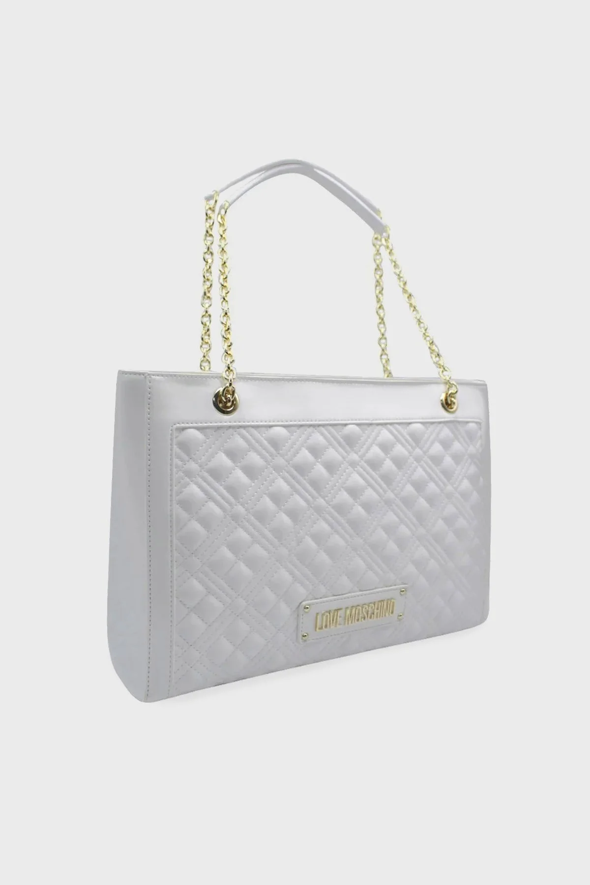 Love Moschino Kapitoneli Zincirli Çift Askılı Büyük Bayan Çanta JC4006PP0ILA0100 BEYAZ - 2