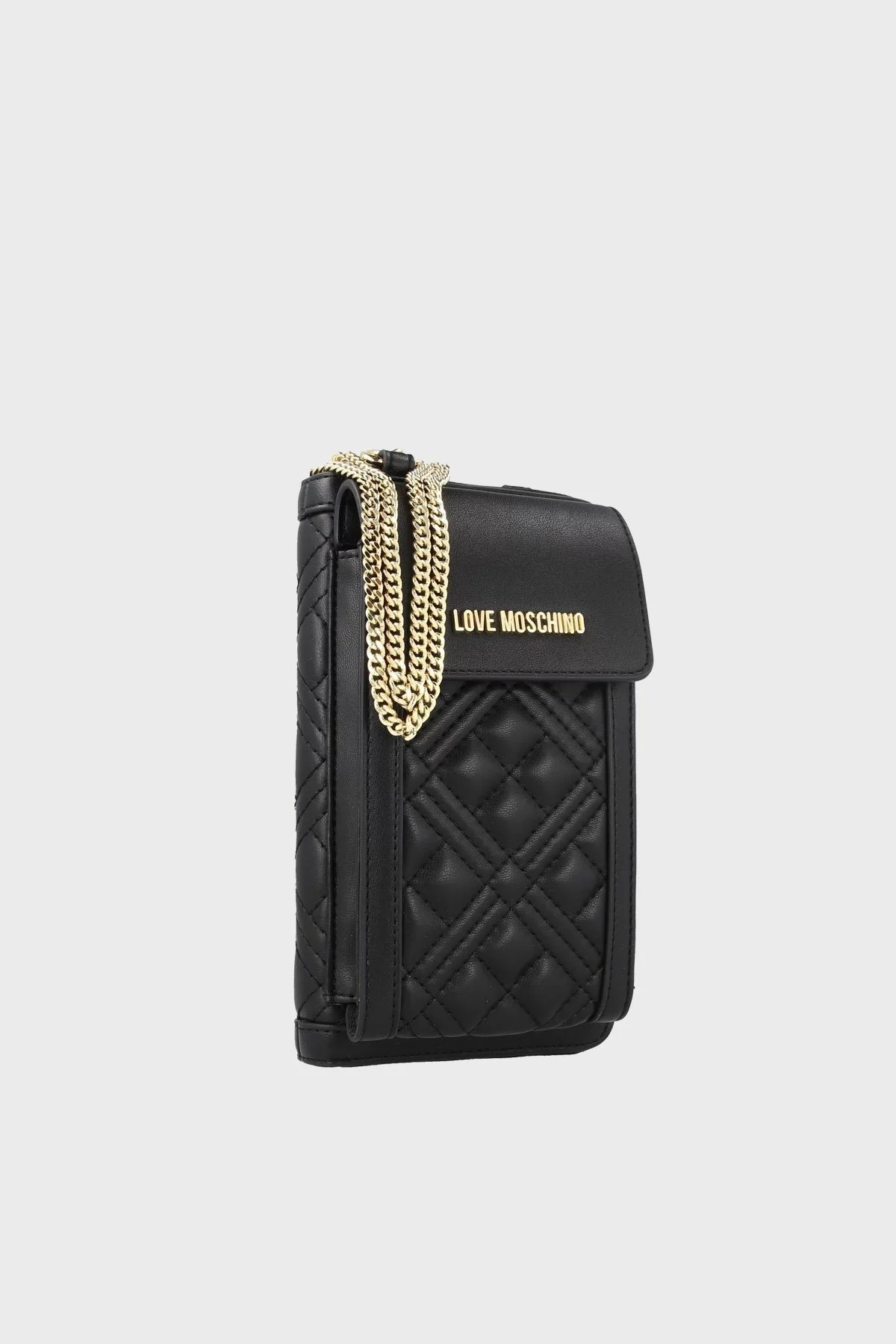 Love Moschino Kart Bölmeli Zincir Askılı Kapitone Bayan Telefon Çantası JC5682PP1HLA0000 SİYAH - 2