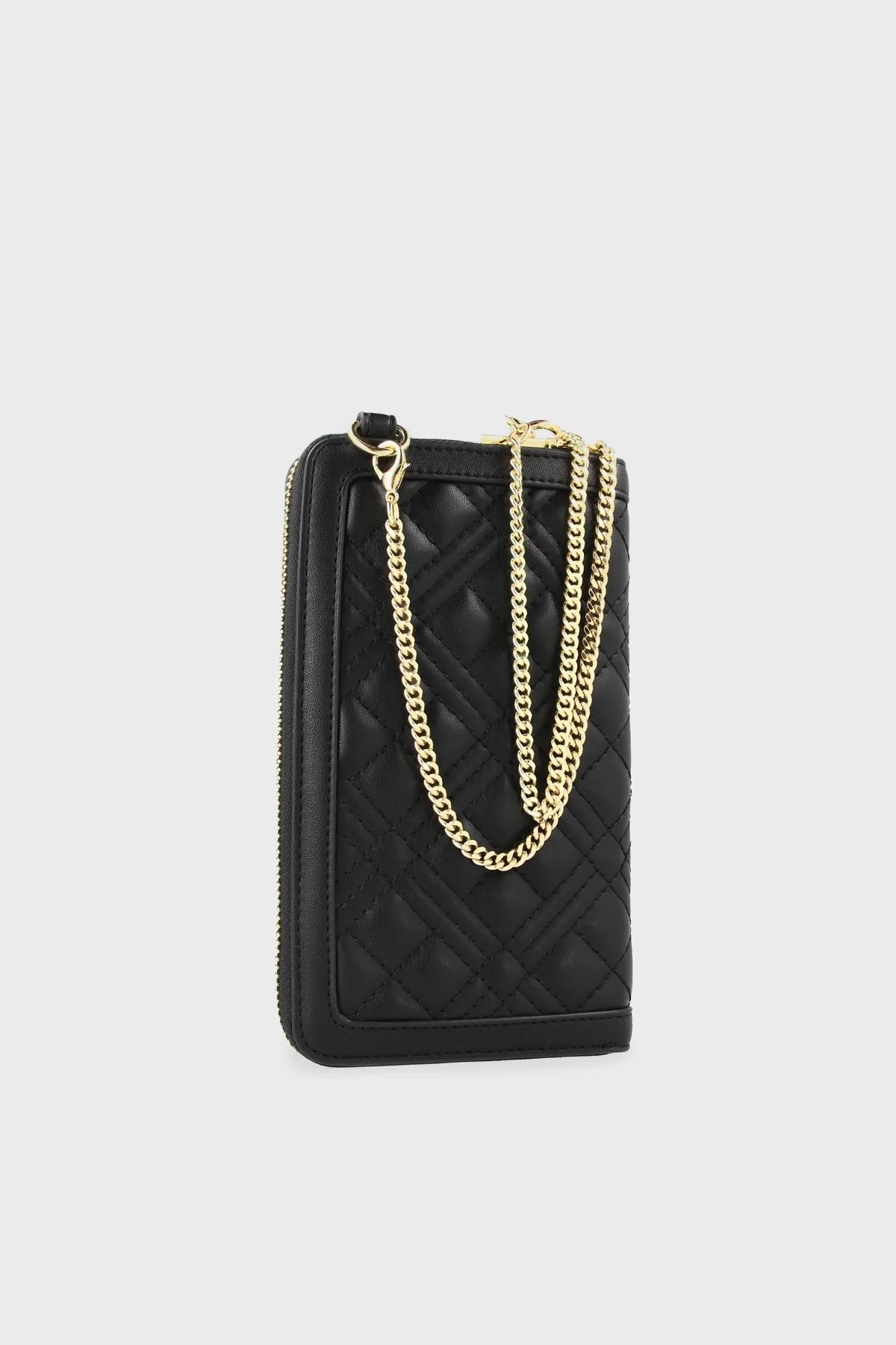 Love Moschino Kart Bölmeli Zincir Askılı Kapitone Bayan Telefon Çantası JC5682PP1HLA0000 SİYAH - 3