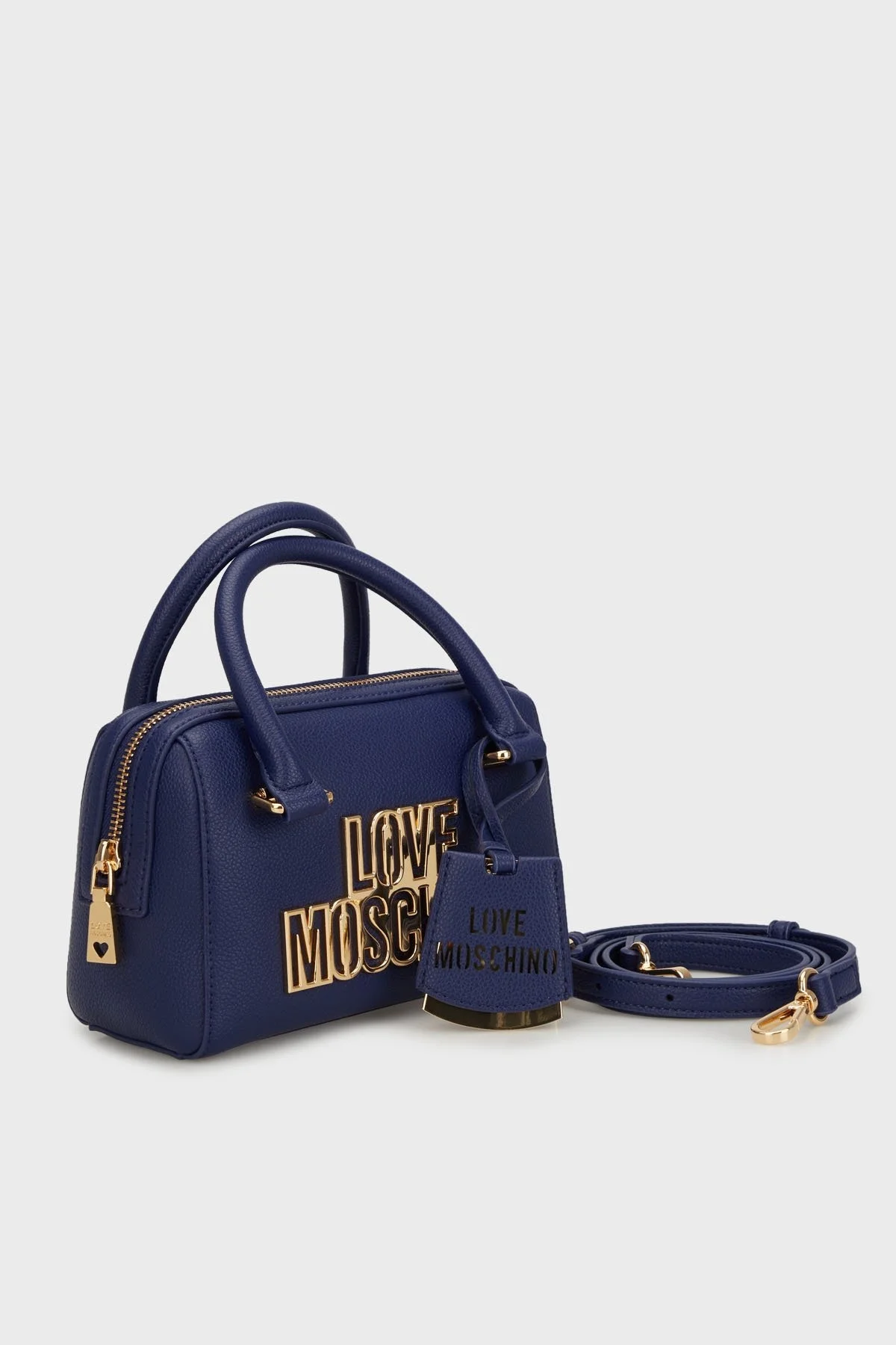 Love Moschino Kesik Logolu Ayarlanabilir Askılı Bayan Çanta JC4333PP0LKO0750 MAVİ - 4