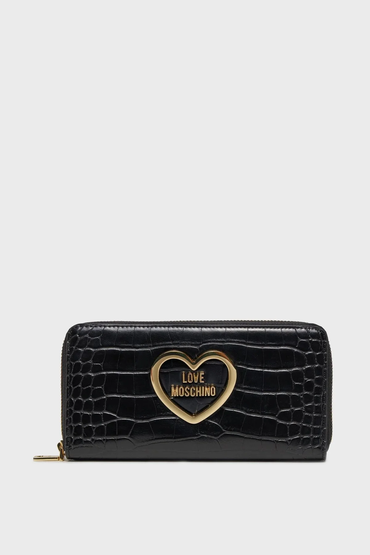 Love Moschino Krokodil Desenli Fermuarlı Bayan Cüzdan JC5711PP0HKC0000 SİYAH - 1
