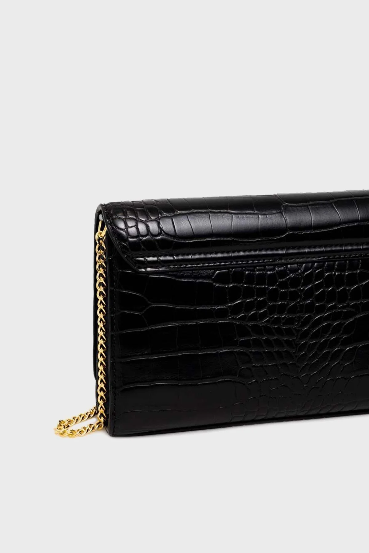 Love Moschino Krokodil Desenli Zincir Askılı Bayan Çanta JC4182PP0HKC0000 SİYAH - 4