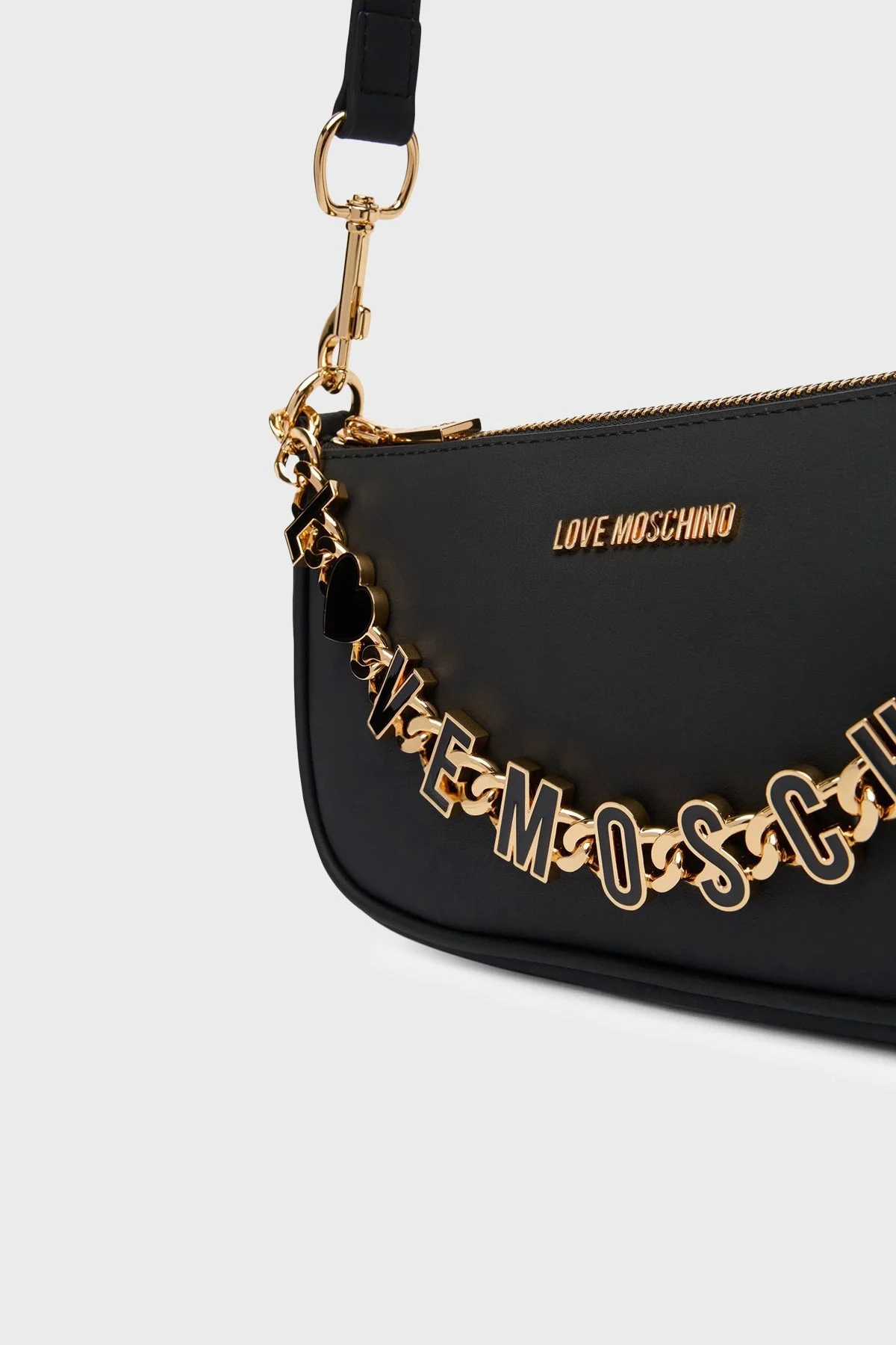 Love Moschino Logo Aksesuar Detaylı Sabit Askılı Bayan Çanta JC4154PP1OL1700A SİYAH - 5