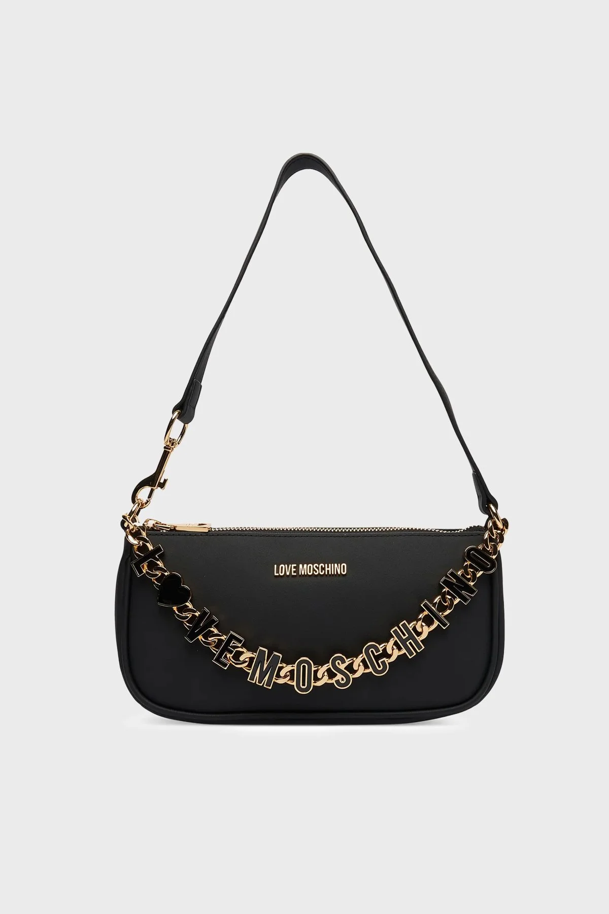 Love Moschino Logo Aksesuar Detaylı Sabit Askılı Kadın Çanta JC4154PP1OL1700A SİYAH - 1