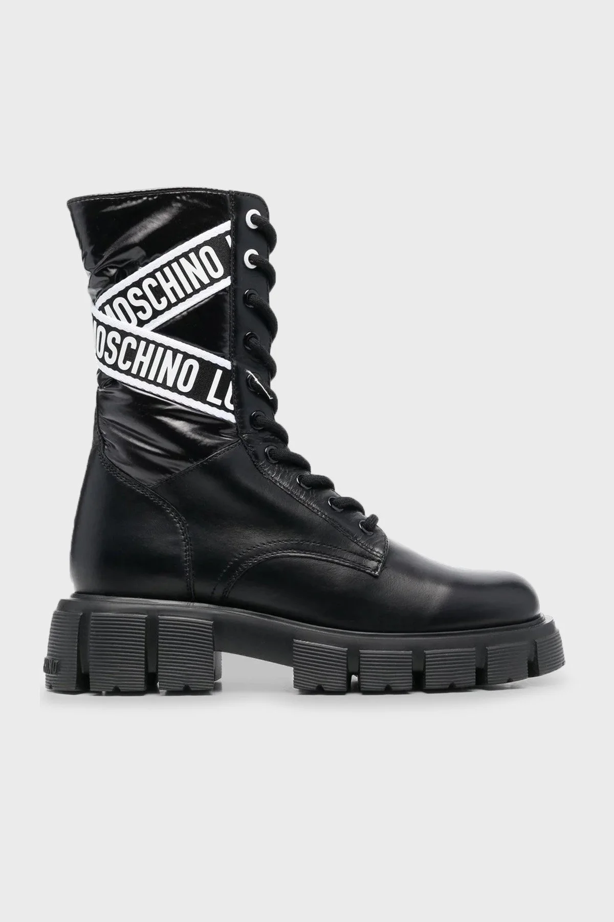 Love Moschino Logo Bantlı Bağcıklı Postal Bayan Bot JA24515G0FIA800A SİYAH - 1