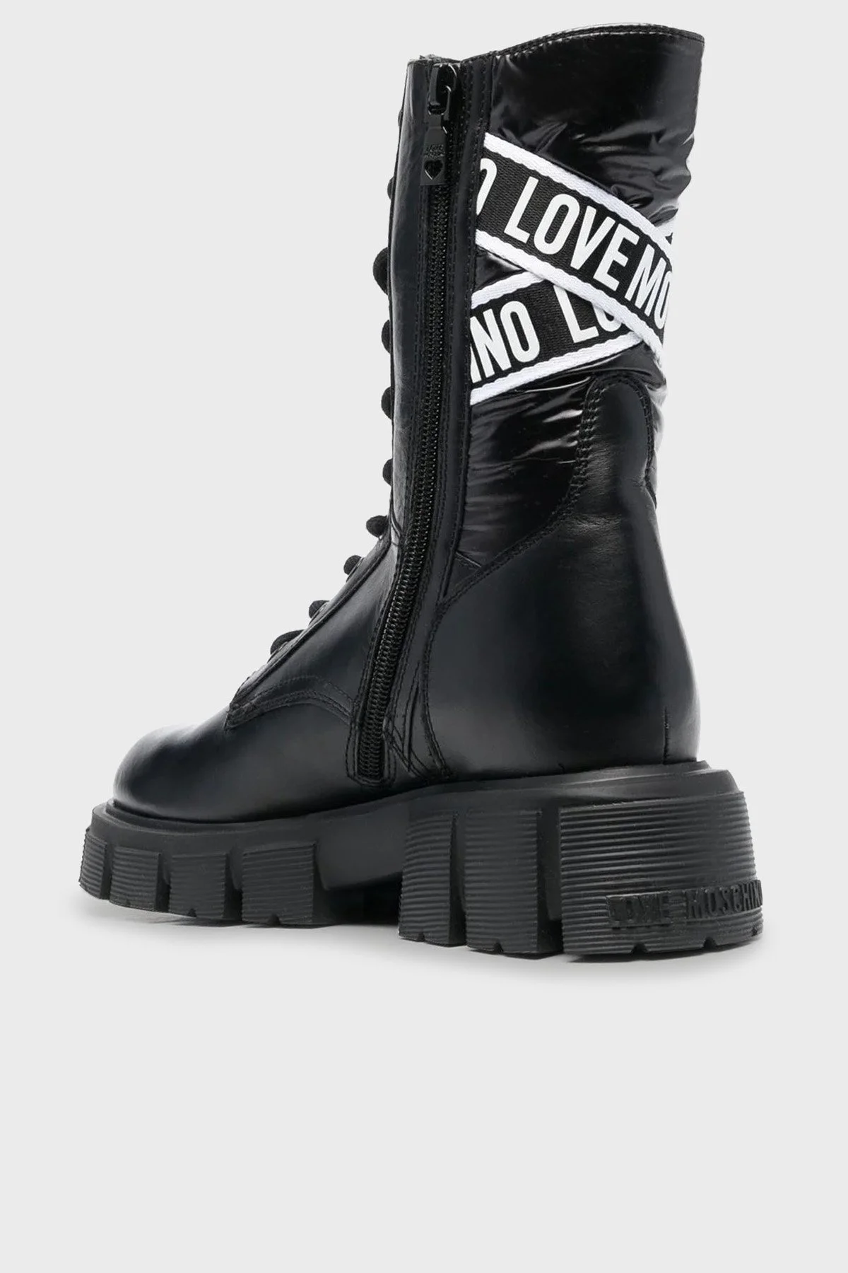 Love Moschino Logo Bantlı Bağcıklı Postal Bayan Bot JA24515G0FIA800A SİYAH - 3