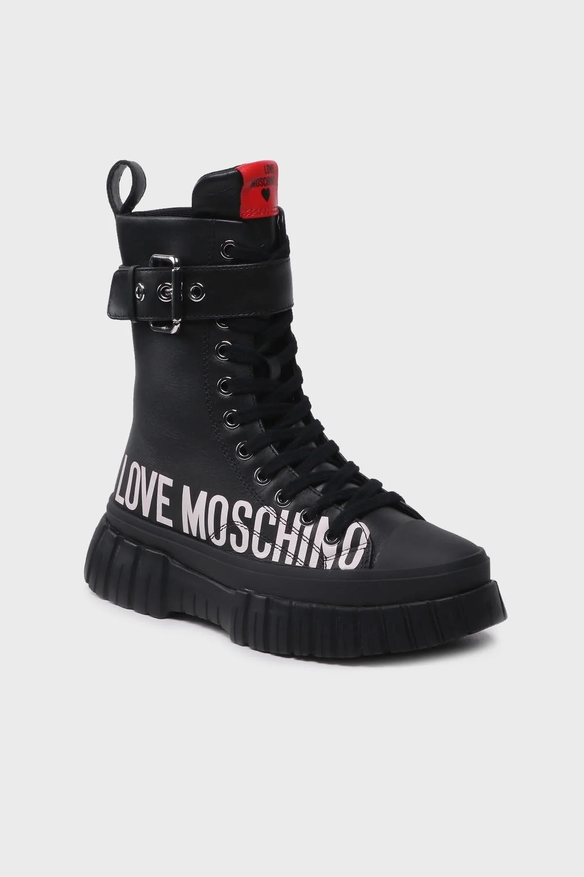Love Moschino Logo Baskılı Hakiki Deri Bayan Bot JA15695G1HIA0000 SİYAH - 2
