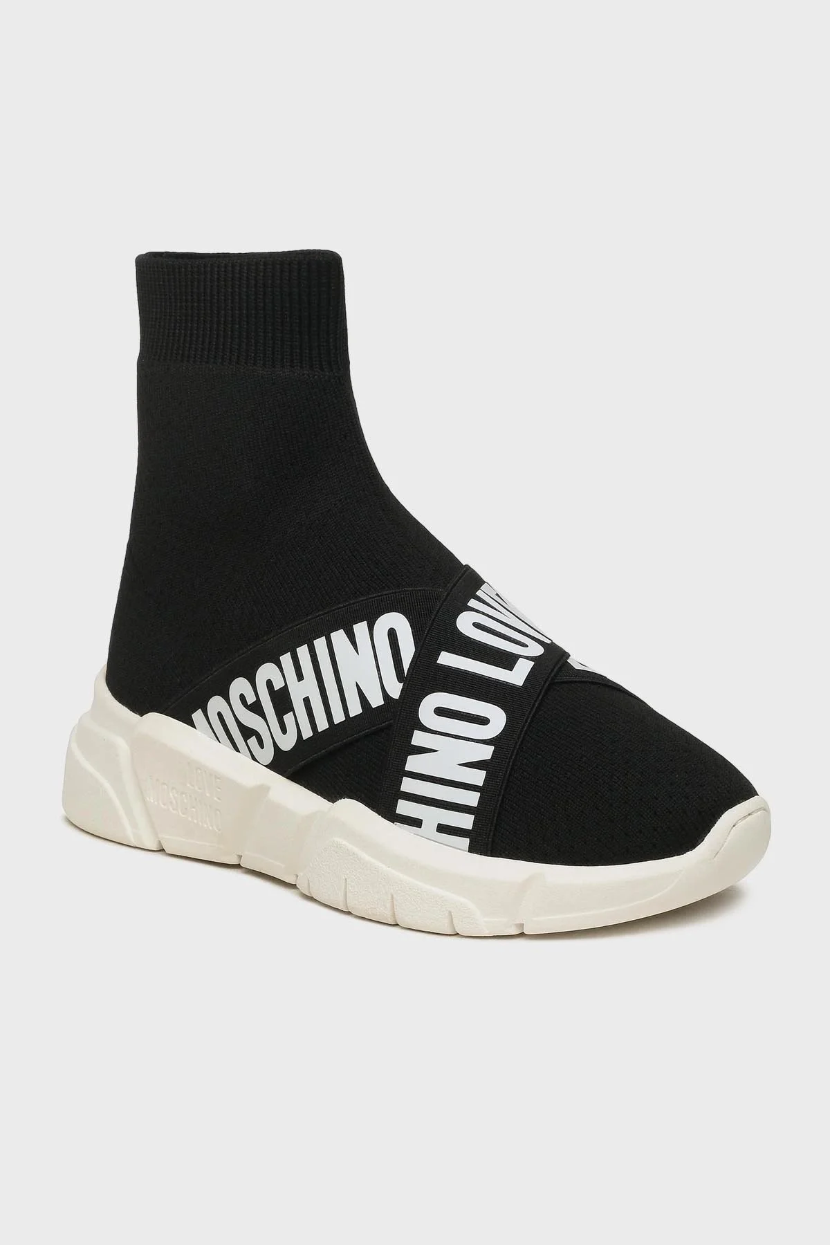 Love Moschino Logo Baskılı Yüksek Bilekli Spor Bayan Ayakkabı JA15263G1HIZ500A SİYAH - 2