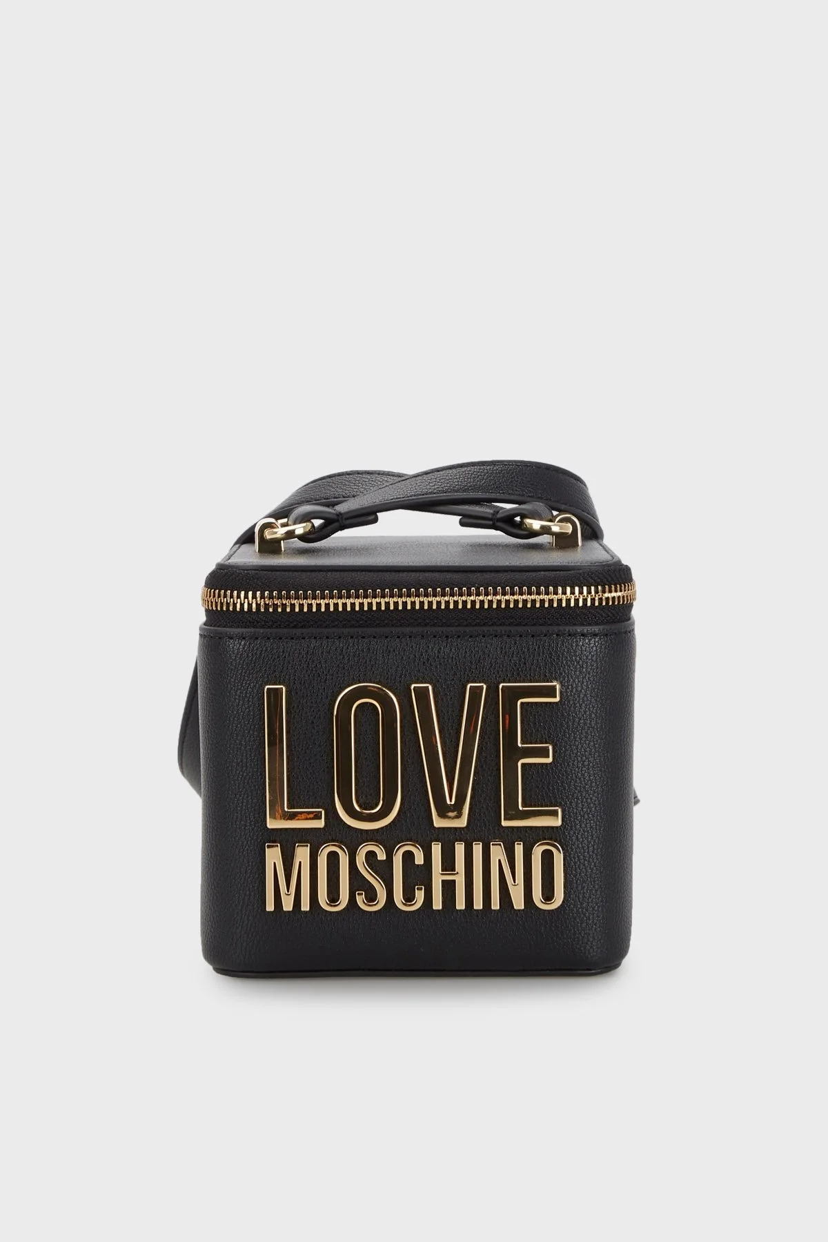 Love Moschino Logo Detaylı Fermuarlı Küp Bayan Çanta JC4103PP1GLI0000 SİYAH - 1