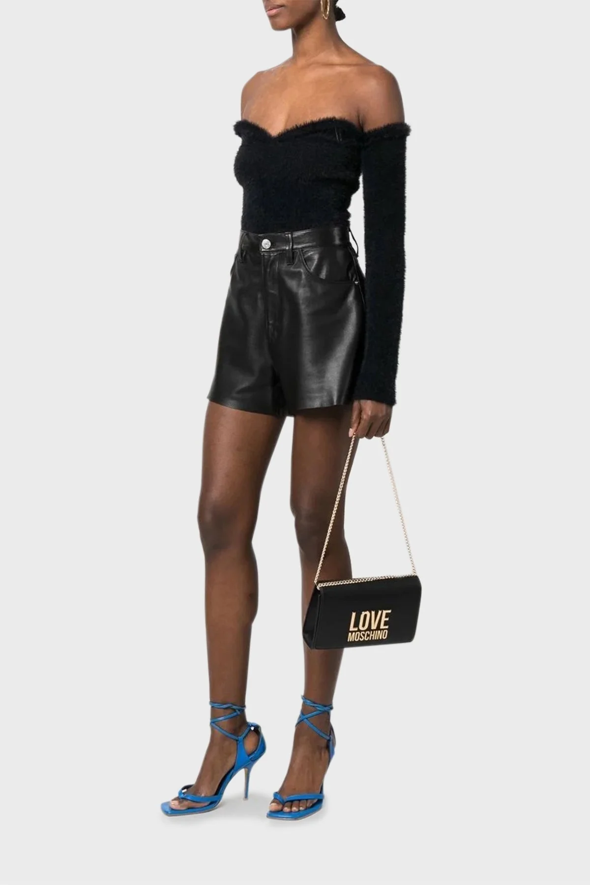 Love Moschino Logo Detaylı Zincir Askılı Mini Bayan Çanta JC4127PP1GLI0000 SİYAH - 2