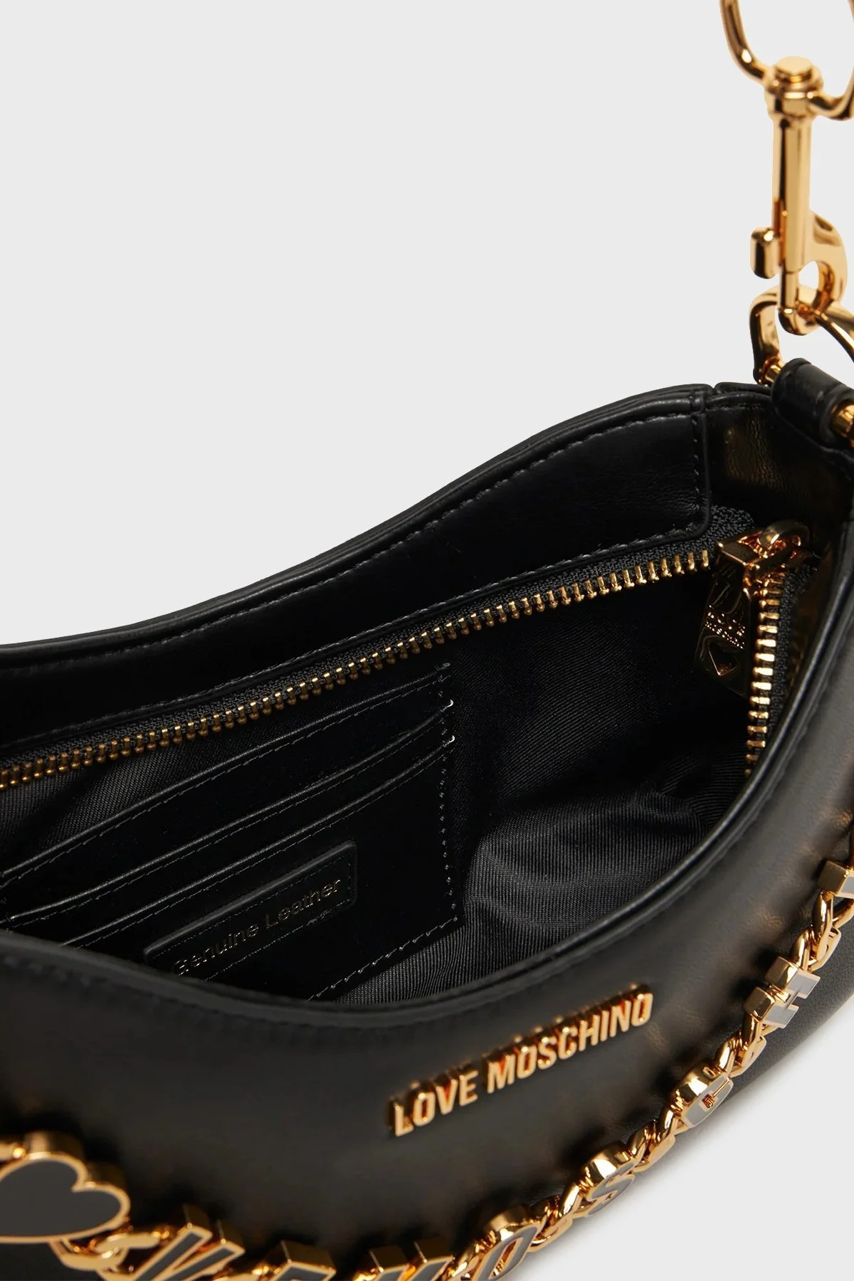 Love Moschino Logolu Aksesuar Detaylı Çıkarılabilir Askılı Bayan Çanta JC4070PP1NL1300A SİYAH - 5