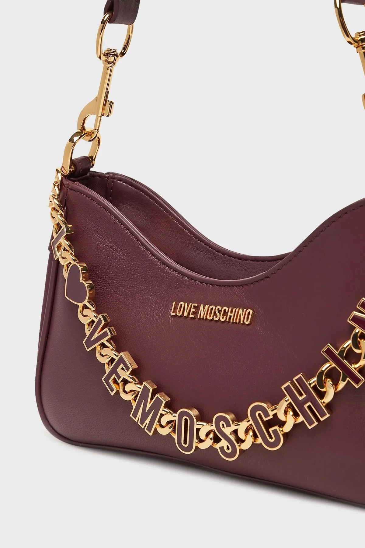 Love Moschino Logolu Aksesuar Detaylı Çıkarılabilir Askılı Bayan Çanta JC4070PP1NL1355A MOR - 6