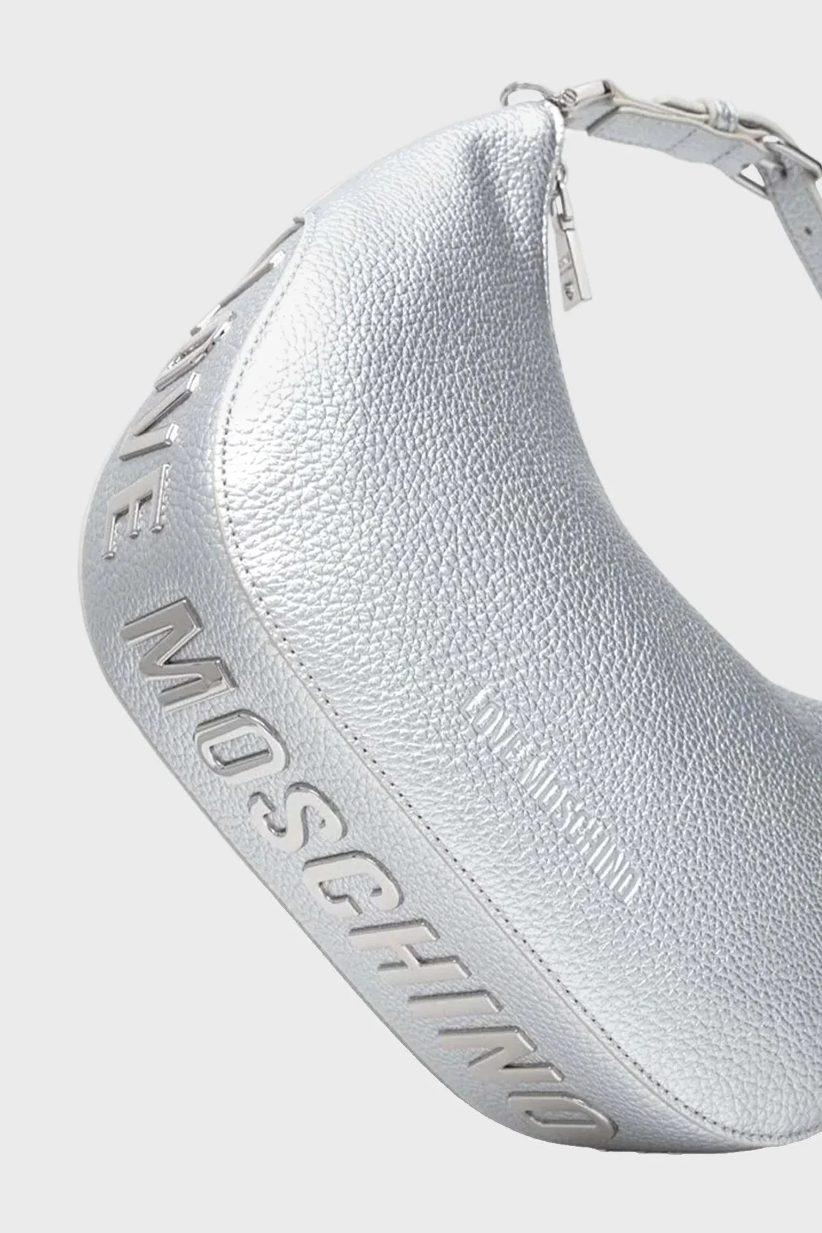 Love Moschino Logolu Ayarlanabilir Askılı Bayan Çanta JC4018PP1ILT190B GÜMÜŞ - 6