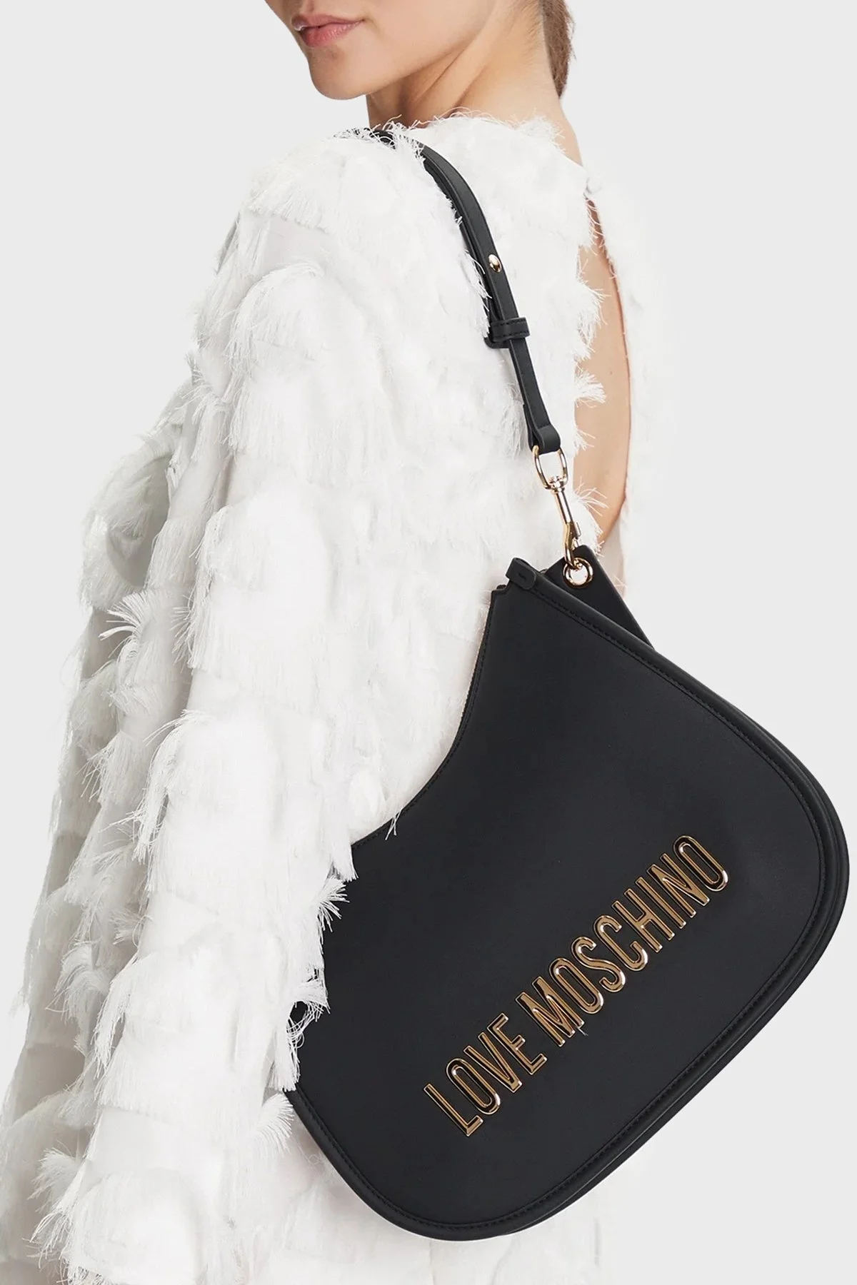 Love Moschino Logolu Ayarlanabilir Askılı Bayan Çanta JC4021PP1NKD0000 SİYAH - 2