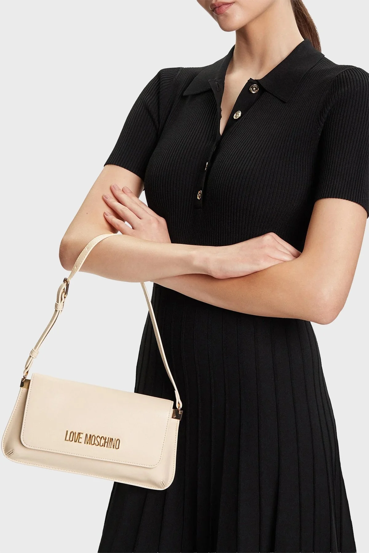 Love Moschino Logolu Ayarlanabilir Askılı Bayan Çanta JC4058PP1NLO0110 BEJ - 2