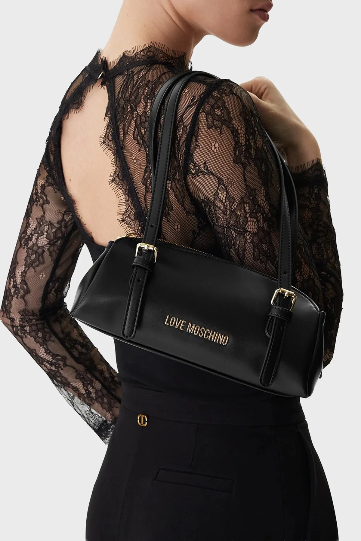 Love Moschino Logolu Ayarlanabilir Askılı Bayan Çanta JC4101PP1OLY0000 SİYAH - 1