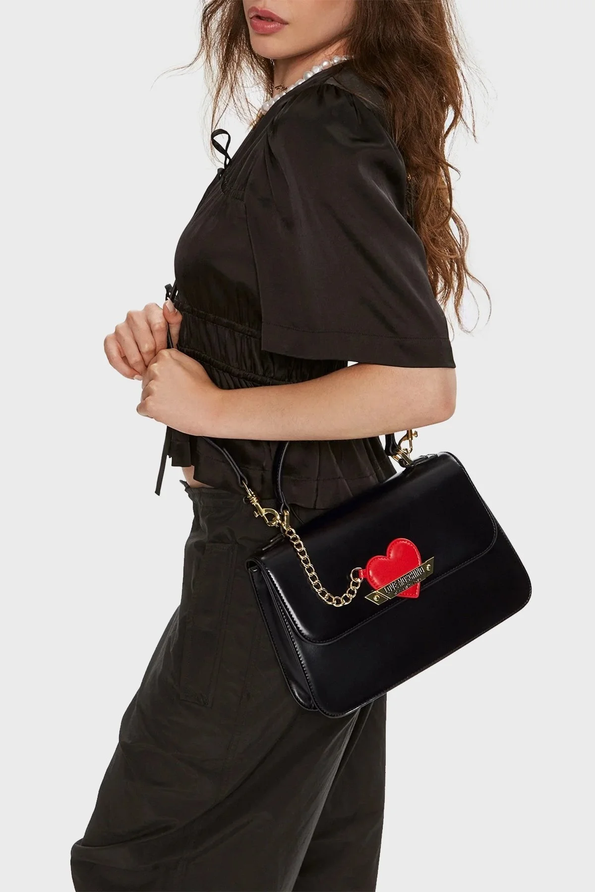 Love Moschino Logolu Ayarlanabilir Askılı Bayan Çanta JC4138PP1LLM1000 SİYAH - 2