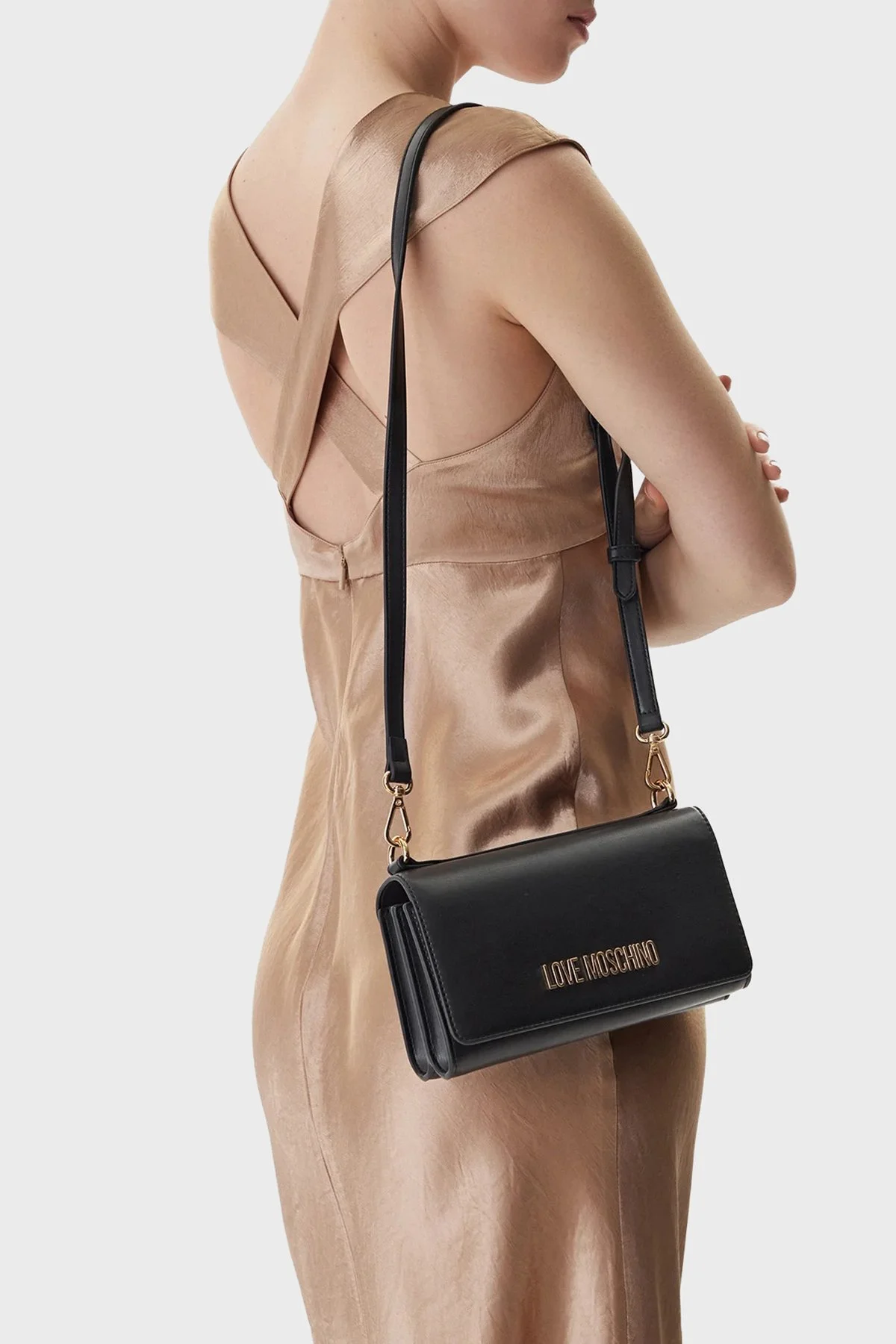 Love Moschino Logolu Ayarlanabilir Askılı Bayan Çanta JC4170PP1OLX0000 SİYAH - 2