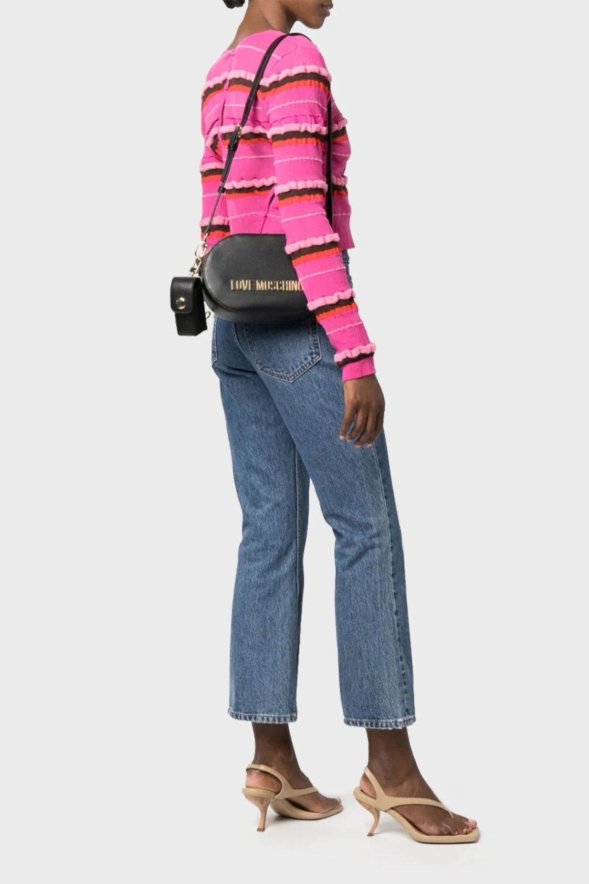 Love Moschino Logolu Ayarlanabilir Askılı Bayan Çanta JC4330PP0GK1000A SİYAH - 2