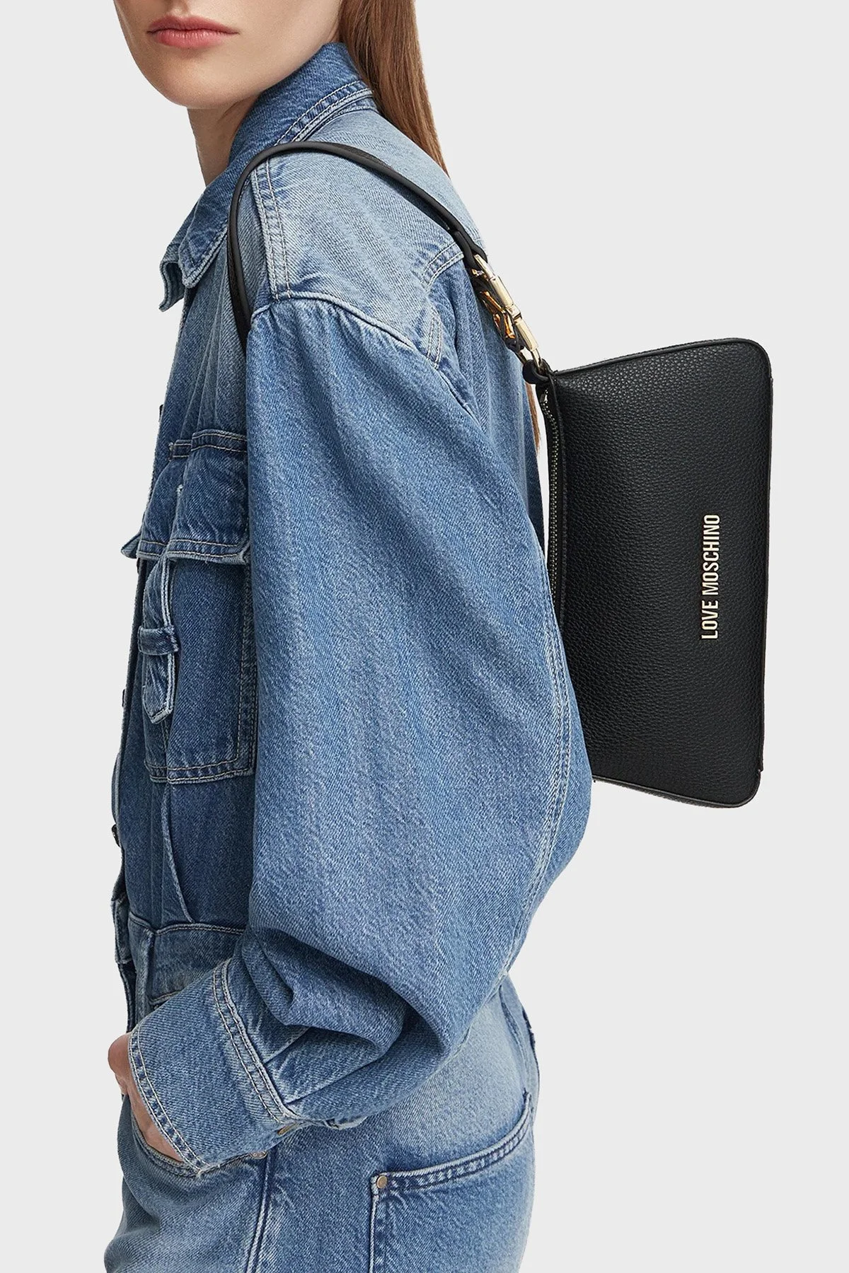 Love Moschino Logolu Ayarlanabilir Askılı Kadın Çanta JC4007PP1PLB0000 Siyah - 2