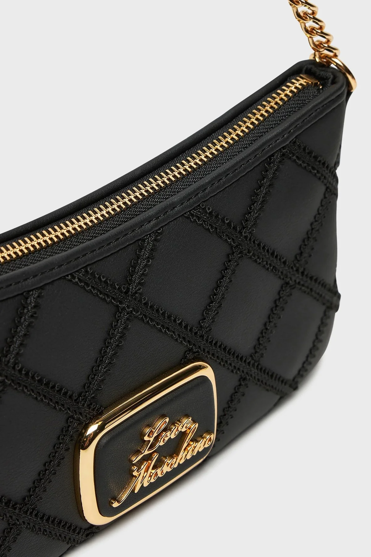 Love Moschino Logolu Ayarlanabilir Askılı Kapitone Bayan Çanta JC4305PP0LKK100A SİYAH - 3