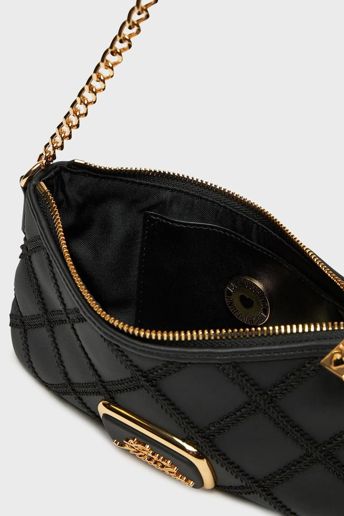 Love Moschino Logolu Ayarlanabilir Askılı Kapitone Bayan Çanta JC4305PP0LKK100A SİYAH - 4