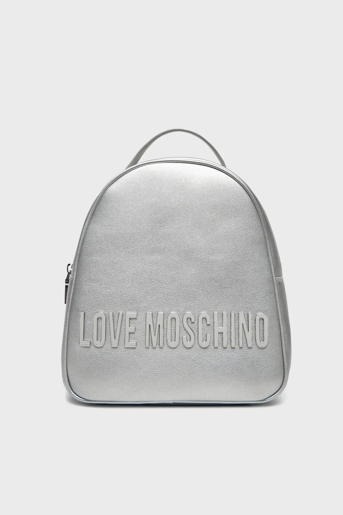 Love Moschino Logolu Ayarlanabilir Çift Askılı Bayan Sırt Çantası JC4197PP1MKD196B GÜMÜŞ - 1