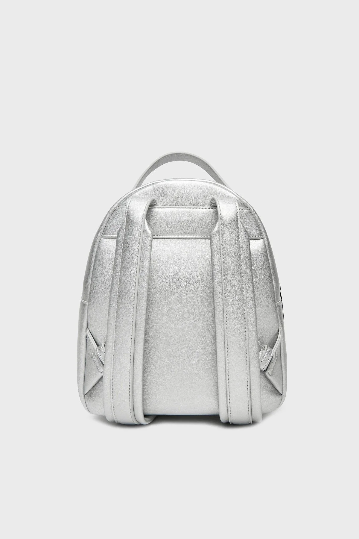 Love Moschino Logolu Ayarlanabilir Çift Askılı Bayan Sırt Çantası JC4197PP1MKD196B GÜMÜŞ - 2