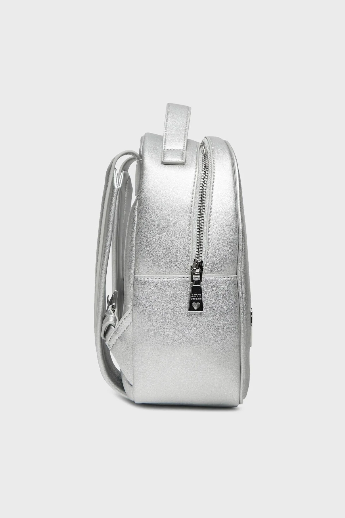 Love Moschino Logolu Ayarlanabilir Çift Askılı Bayan Sırt Çantası JC4197PP1MKD196B GÜMÜŞ - 4