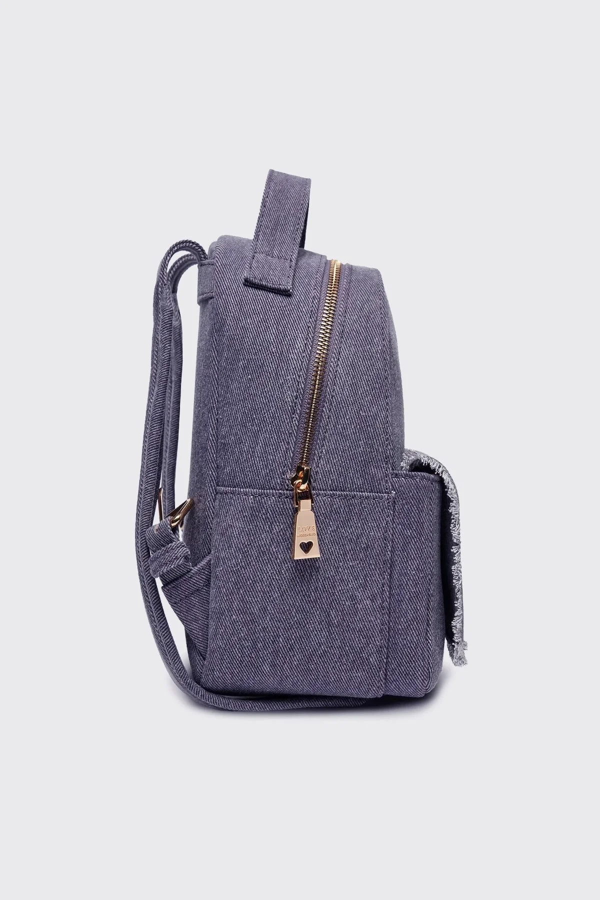 Love Moschino Logolu Ayarlanabilir Omuz Askılı Bayan Sırt Çantası JC4319PP0IKQ0765 MAVİ - 3