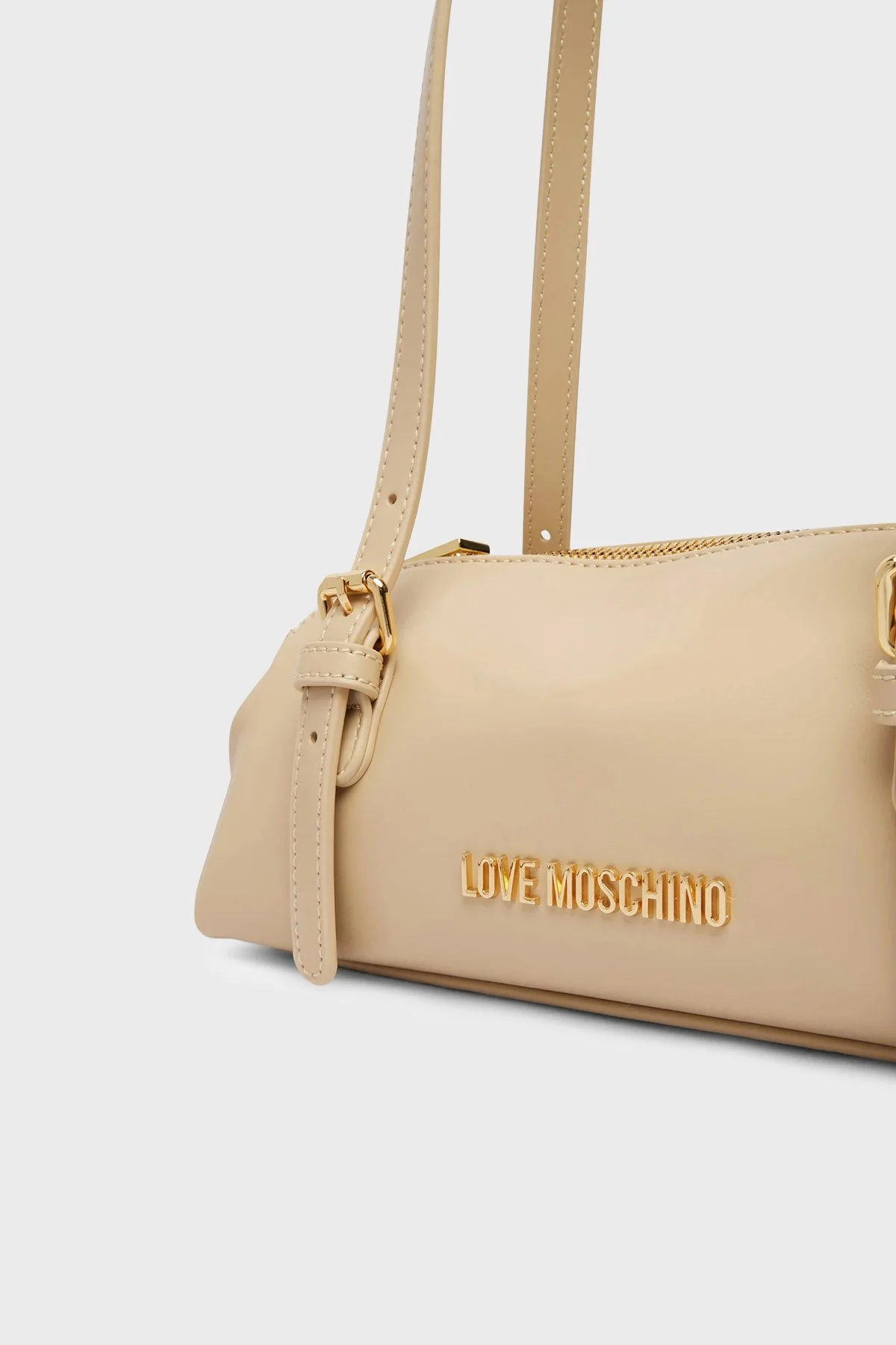 Love Moschino Logolu Ayarlanabilir Omuz Askılı Kadın Çanta JC4101PP1PLY0129 Bej - 3