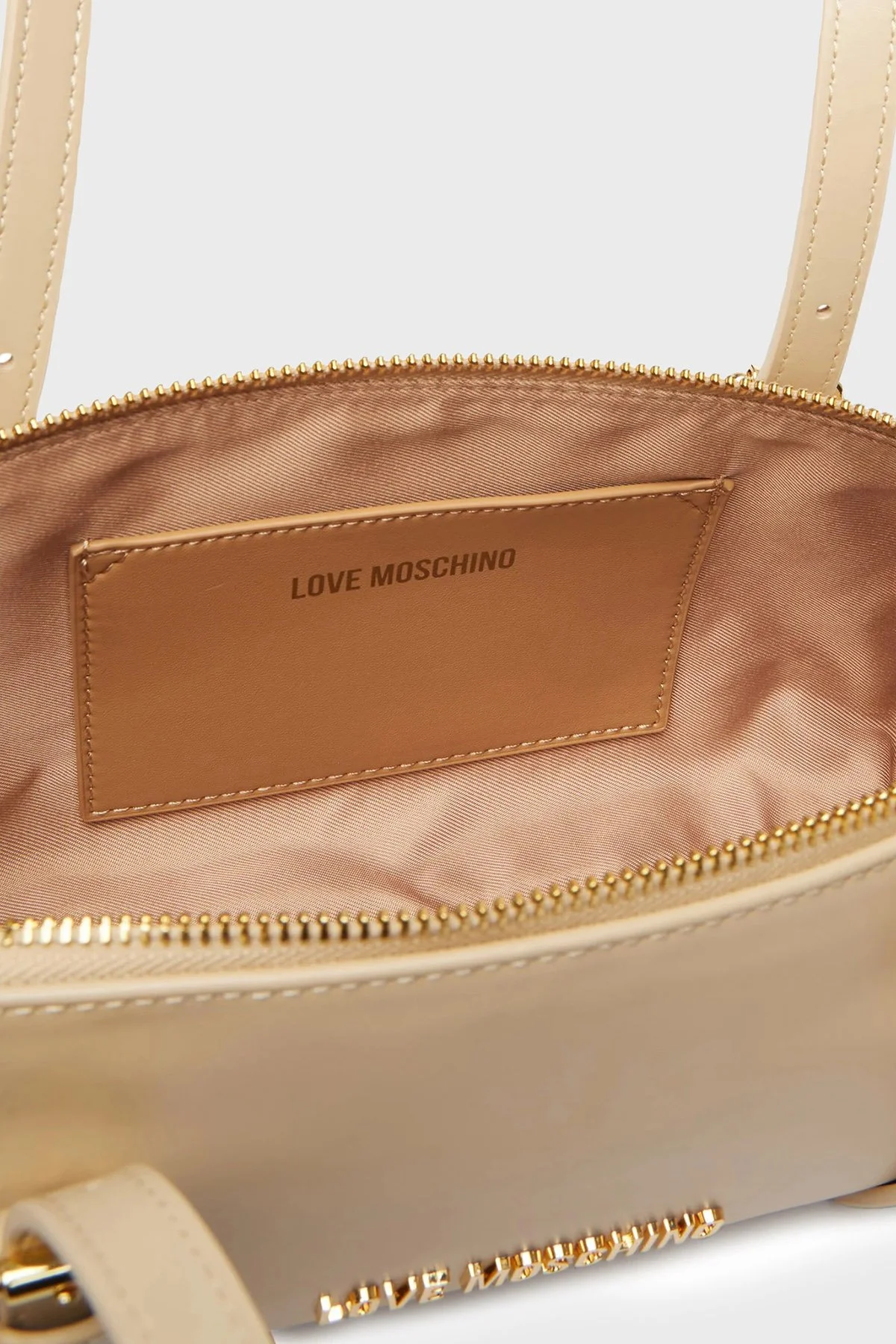 Love Moschino Logolu Ayarlanabilir Omuz Askılı Kadın Çanta JC4101PP1PLY0129 Bej - 5