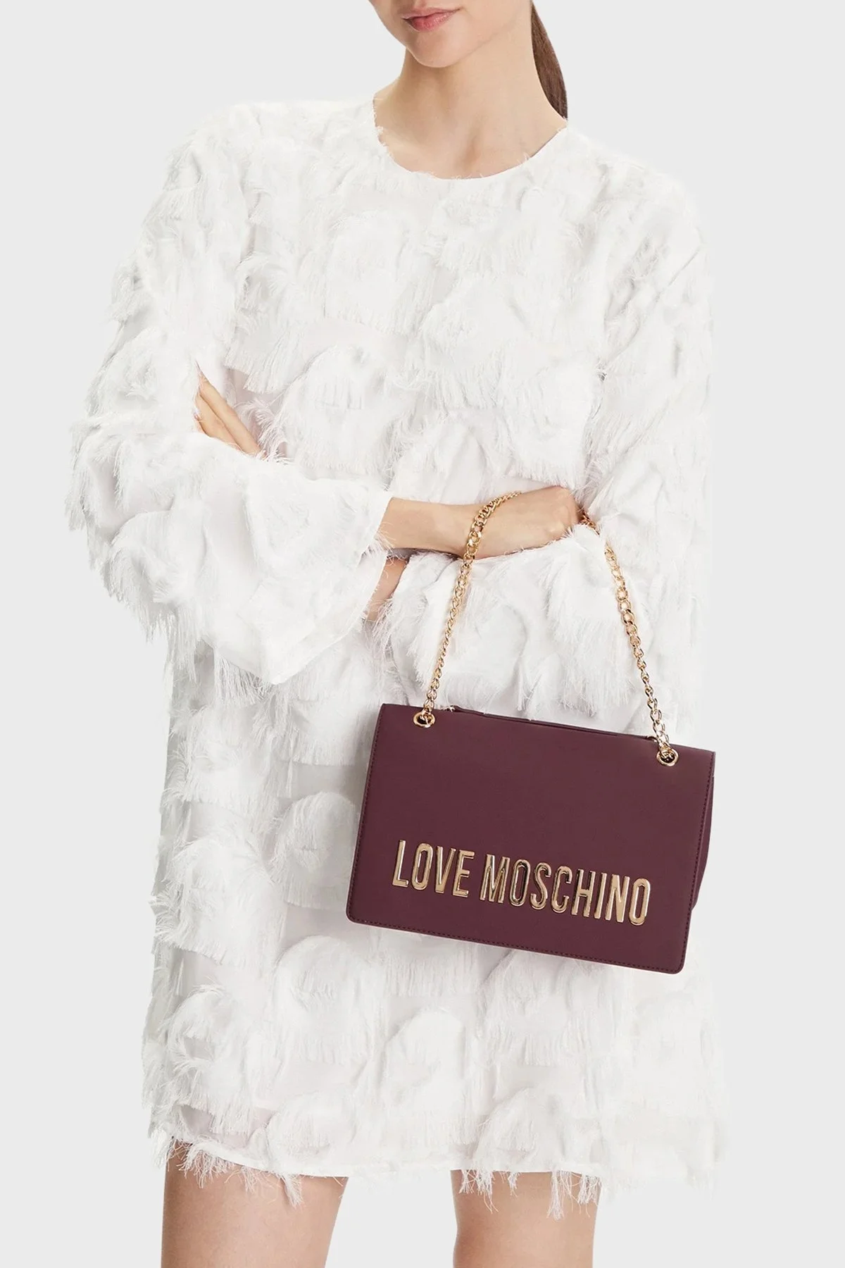 Love Moschino Logolu Ayarlanabilir Zincir Askılı Bayan Çanta JC4192PP1NKD0552 MOR - 2
