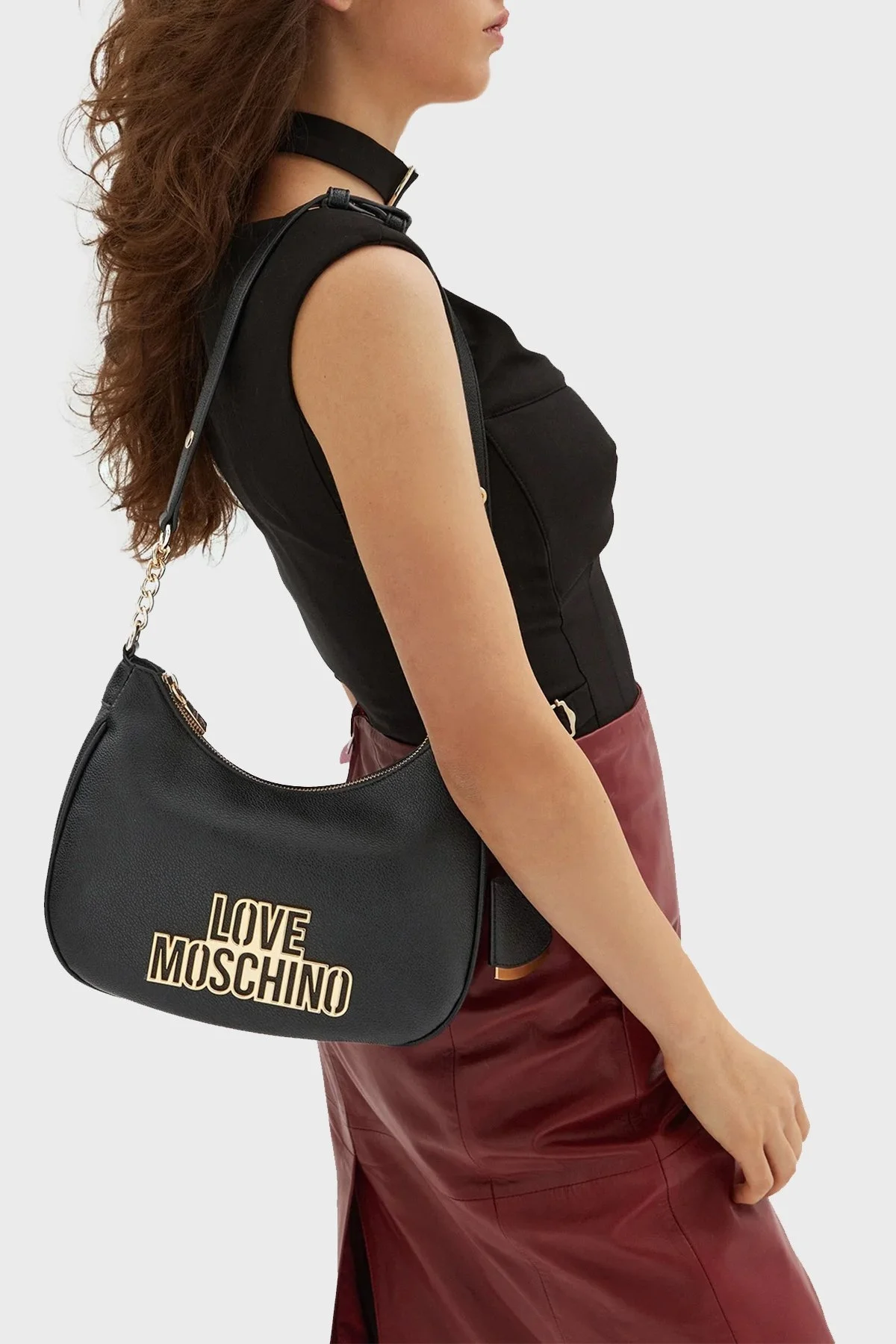 Love Moschino Logolu Ayarlanabilir Zincir Askılı Bayan Çanta JC4335PP0LKO0000 SİYAH - 7