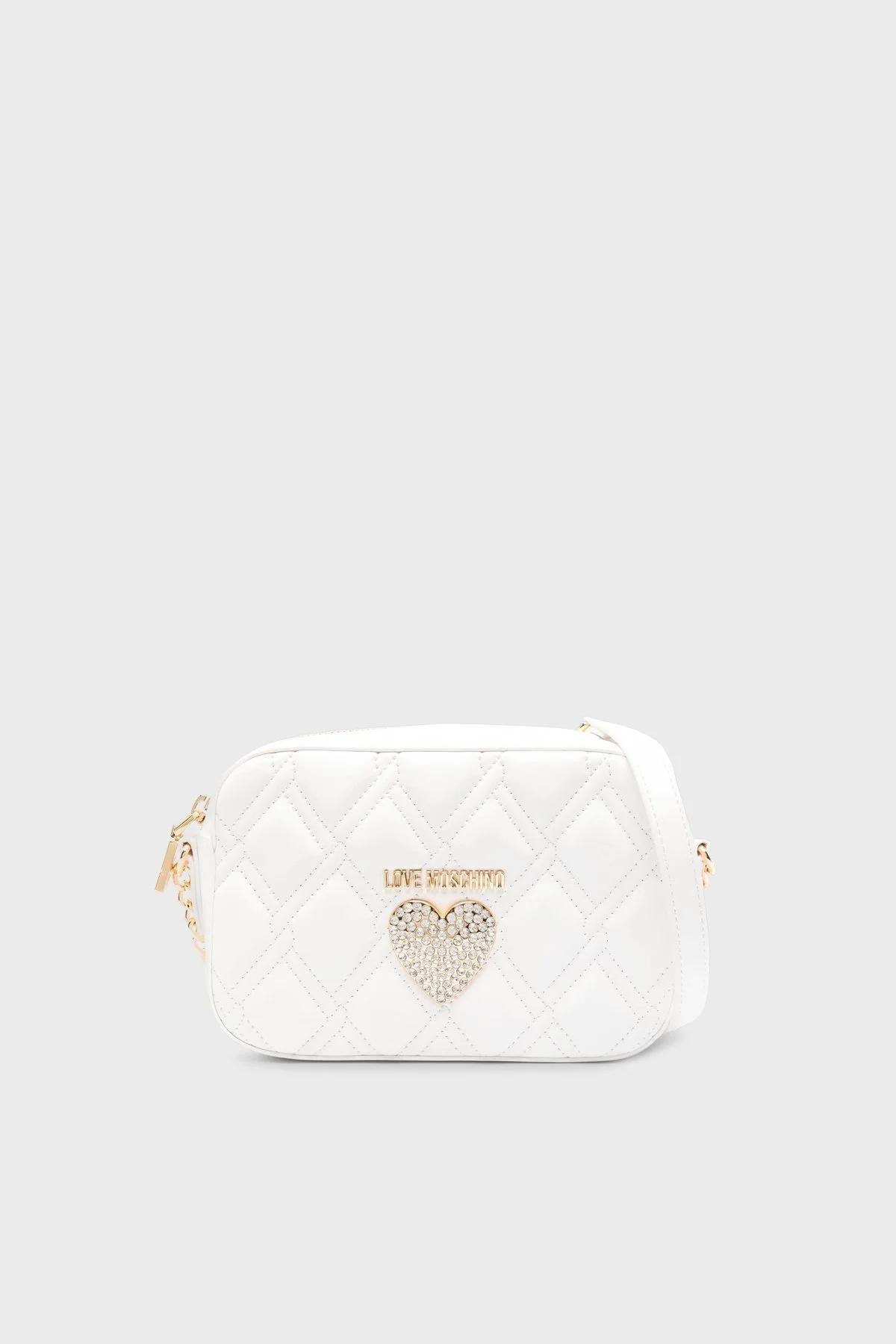 Love Moschino Logolu Ayarlanabilir Zincir Askılı Kapitone Bayan Çanta JC4345PP0IK1010A BEYAZ - 6