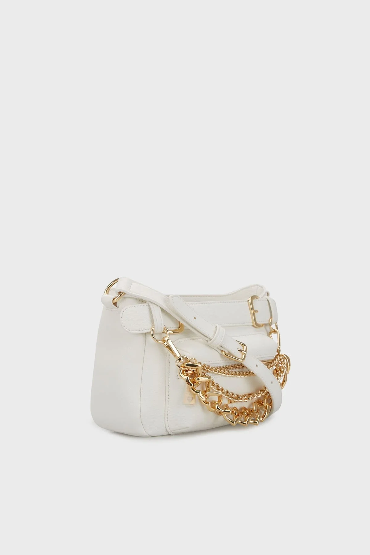 Love Moschino Logolu Çıkarılabilir Aksesuarlı Fermuarlı Bayan Çanta JC4289PP0GKT0100 BEYAZ - 2