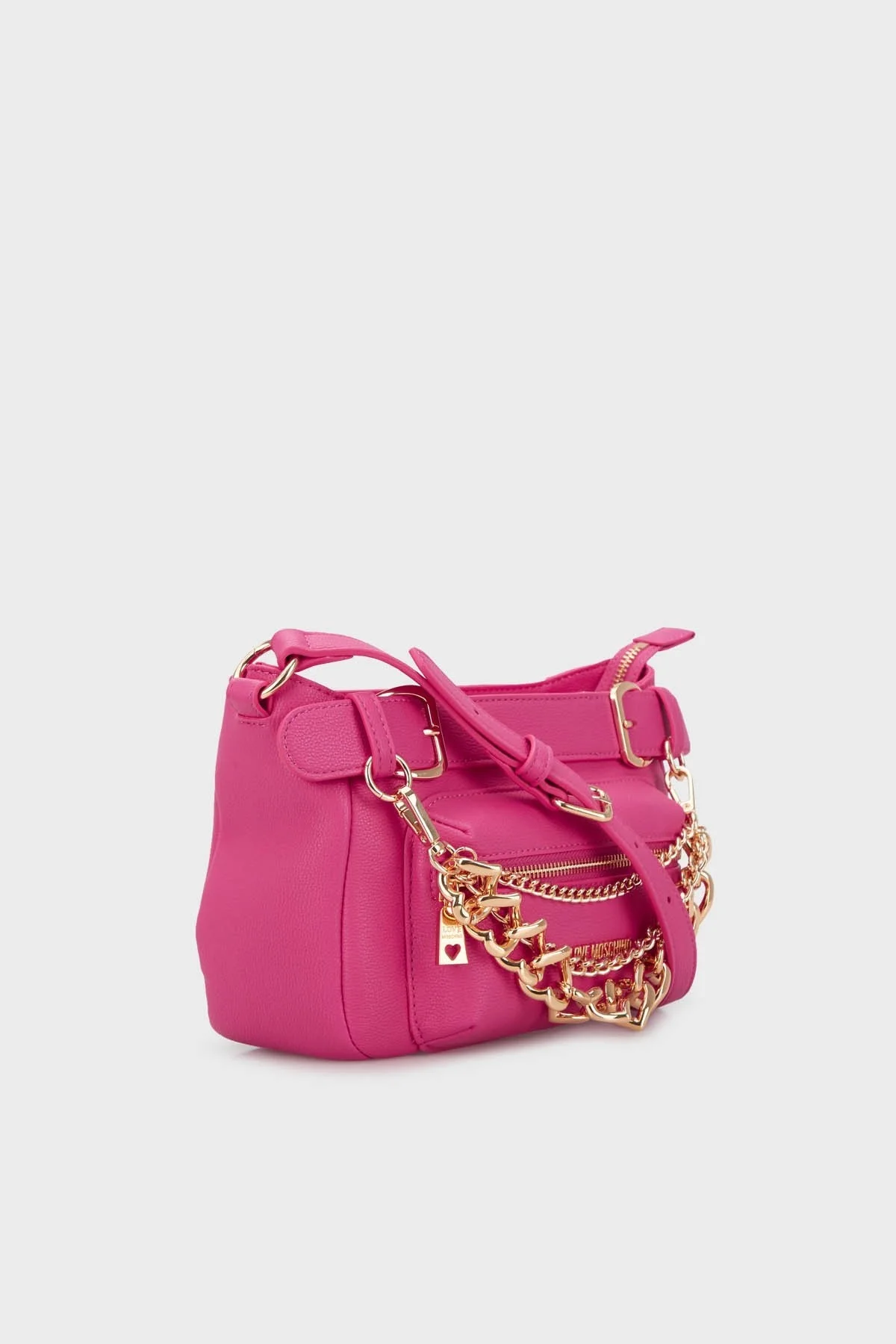 Love Moschino Logolu Çıkarılabilir Aksesuarlı Fermuarlı Bayan Çanta JC4289PP0GKT0604 FUŞYA - 2
