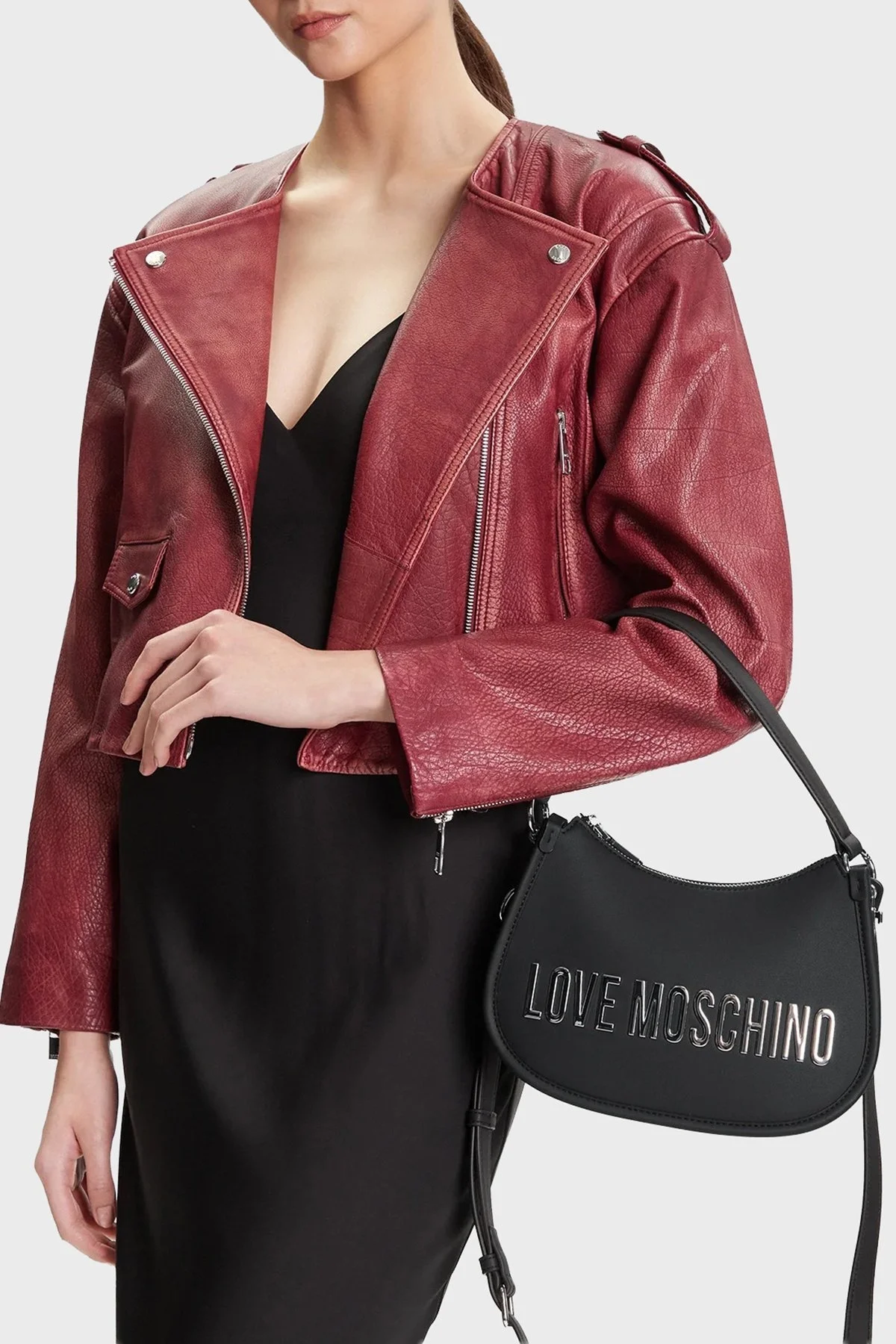 Love Moschino Logolu Çıkarılabilir Askı ve Tutma Saplı Bayan Çanta JC4027PP1NKD000B SİYAH - 2