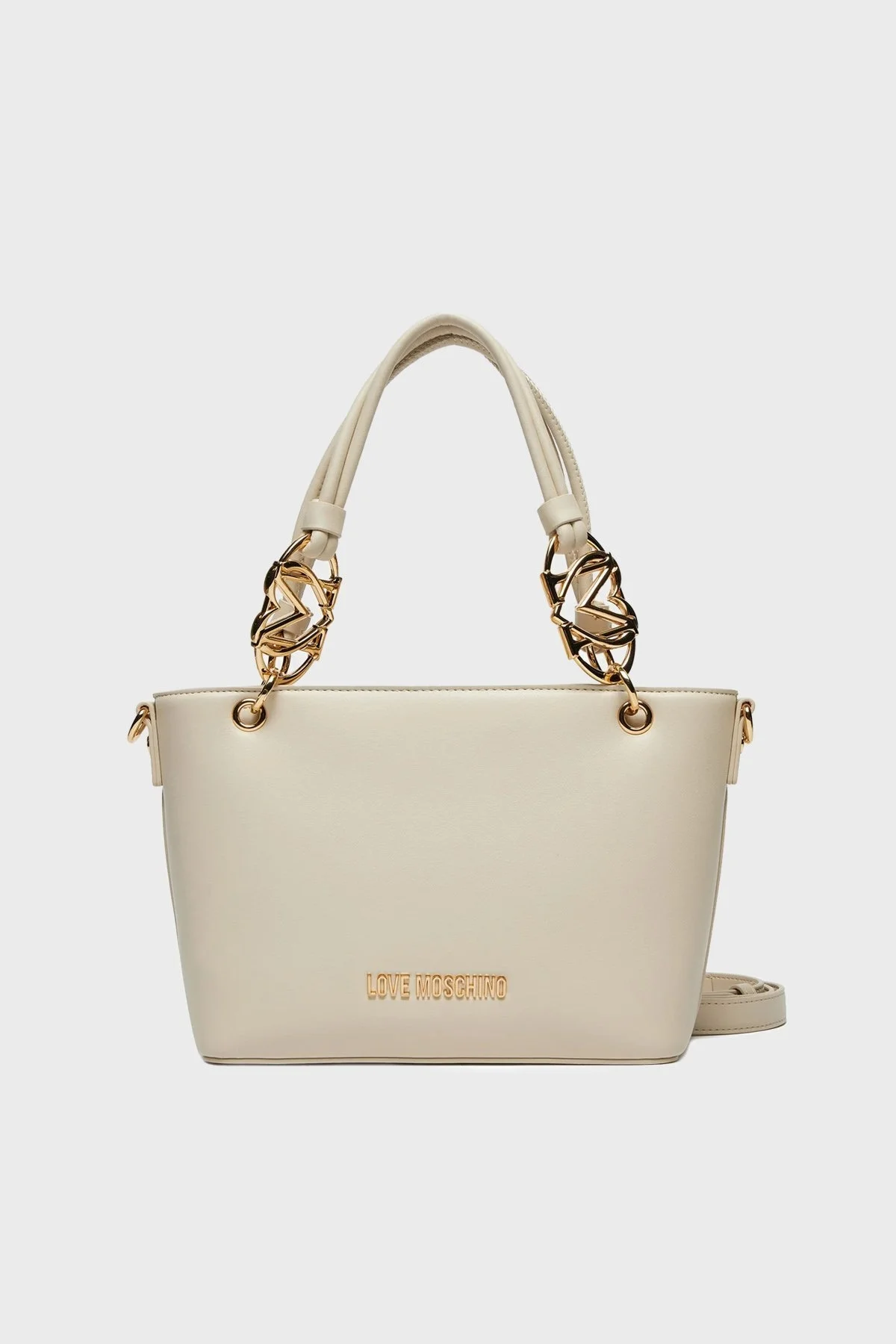 Love Moschino Logolu Çıkarılabilir Askılı Bayan Çanta JC4052PP1MLF0110 KREM - 5