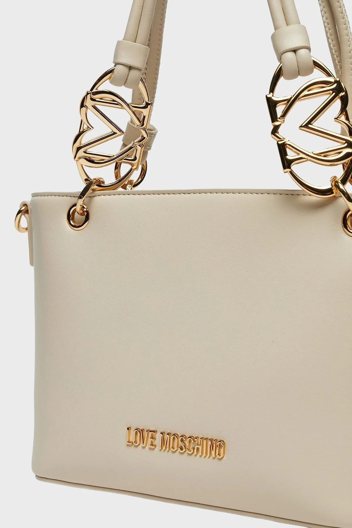 Love Moschino Logolu Çıkarılabilir Askılı Bayan Çanta JC4052PP1NLF0110 BEJ - 4